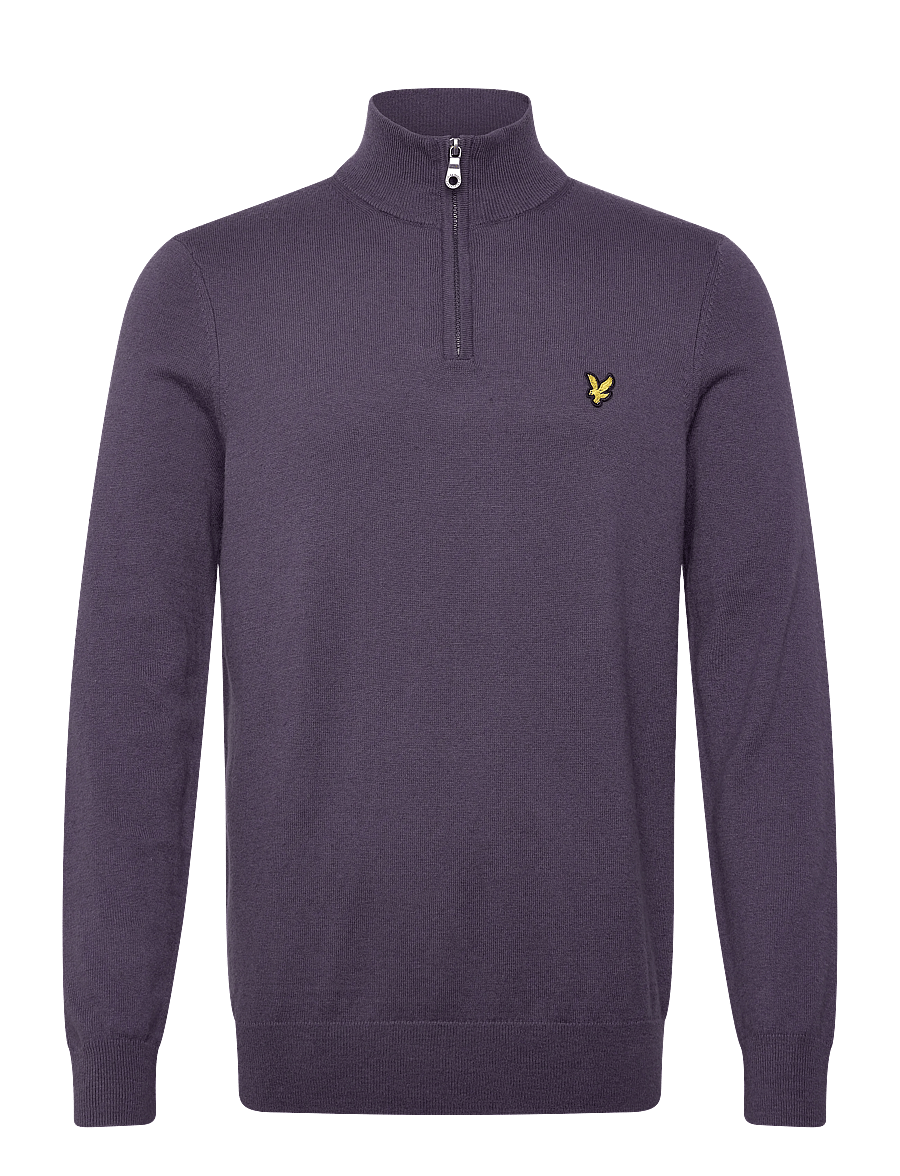 Lyle & Scott - Cotton Merino Quarter Zip Jumper - halfzip strik - x854 graystone - 1