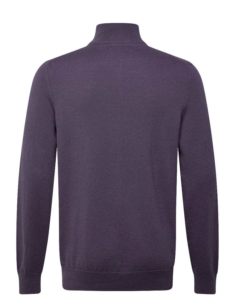 Lyle & Scott - Cotton Merino Quarter Zip Jumper - halfzip strik - x854 graystone - 2
