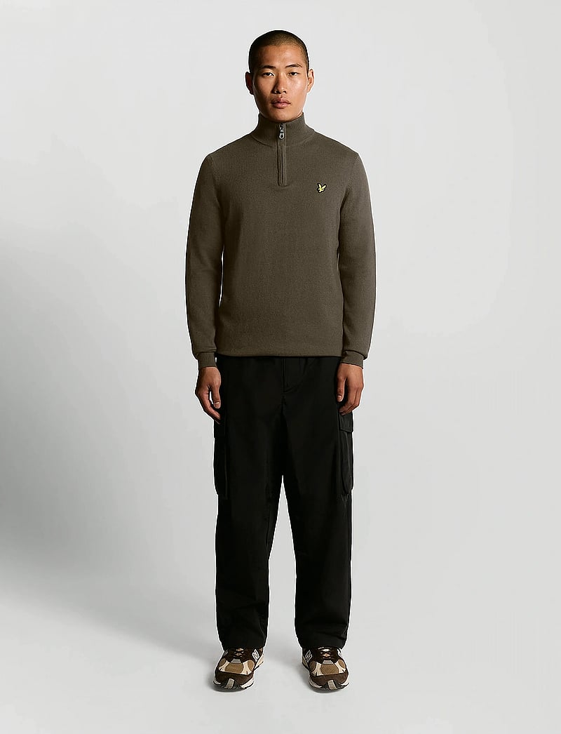 Lyle & Scott - Cotton Merino Quarter Zip Jumper - halfzip strik - x863 espresso - 4