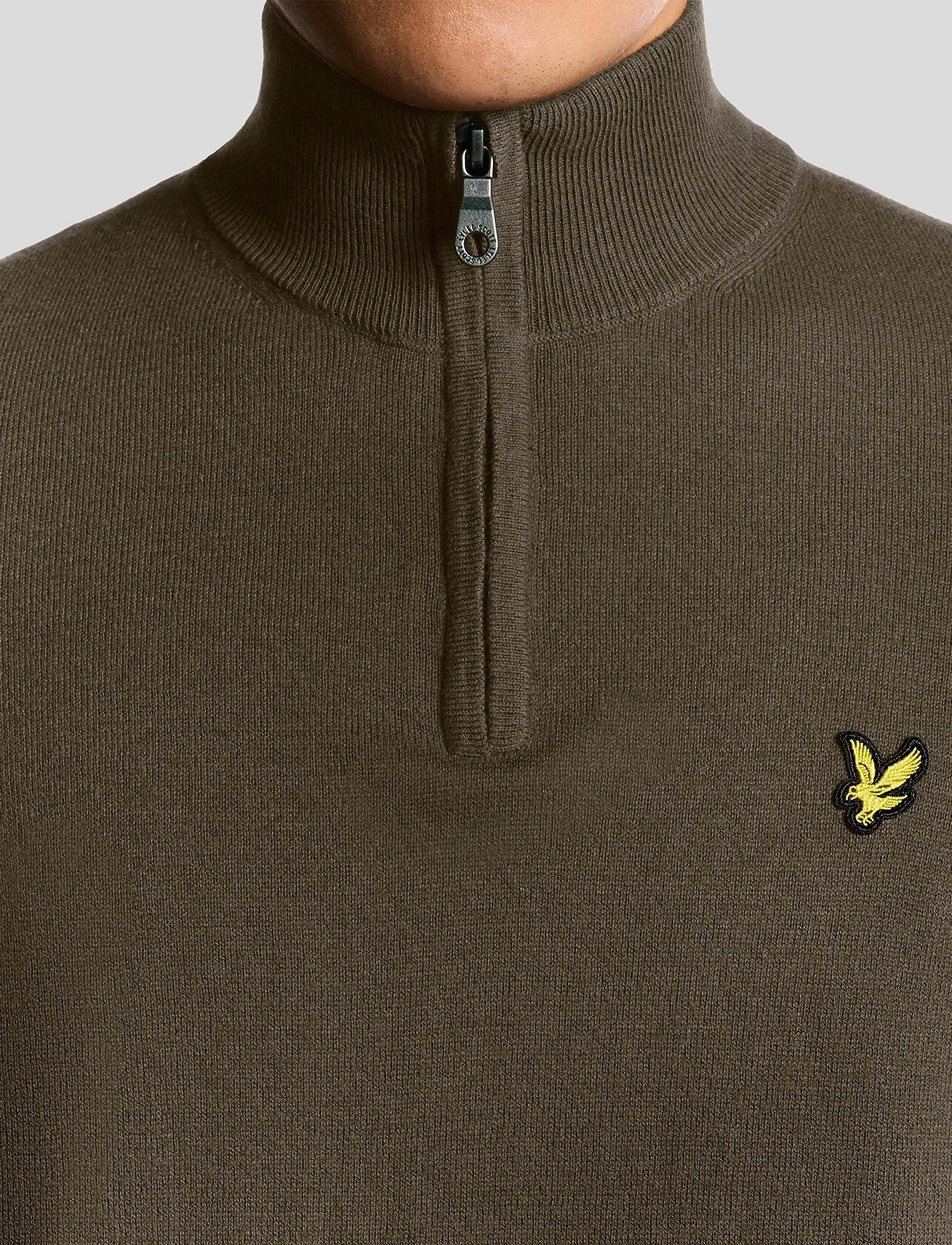 Lyle & Scott Cotton Merino Quarter Zip Jumper stickade tröjor herr – bild 4