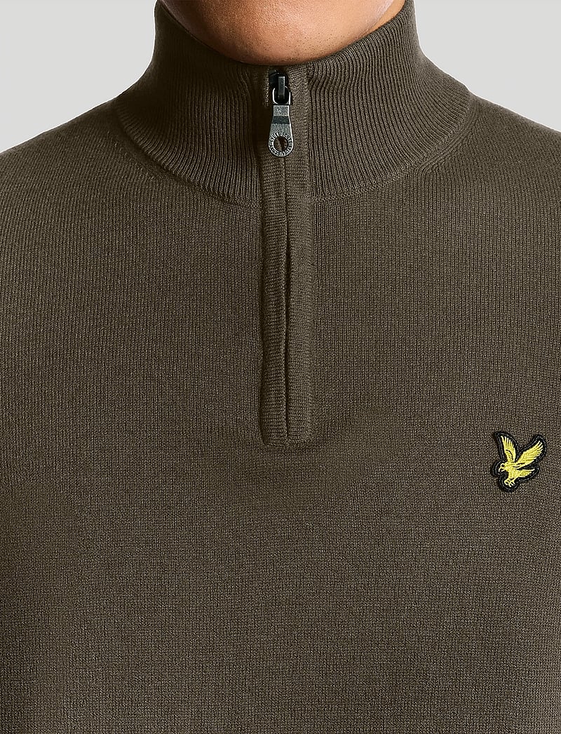 Lyle & Scott - Cotton Merino Quarter Zip Jumper - halfzip strik - x863 espresso - 5