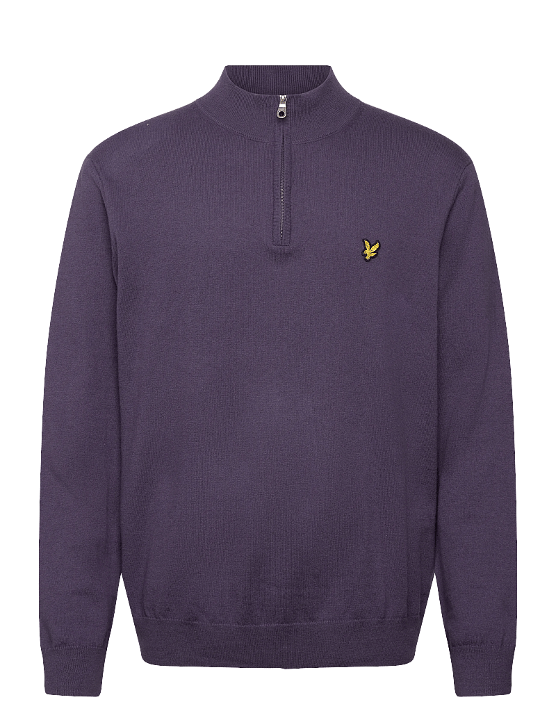 Lyle & Scott - Cotton Merino Quarter Zip Jumper - halfzip strik - x854 graystone - 0