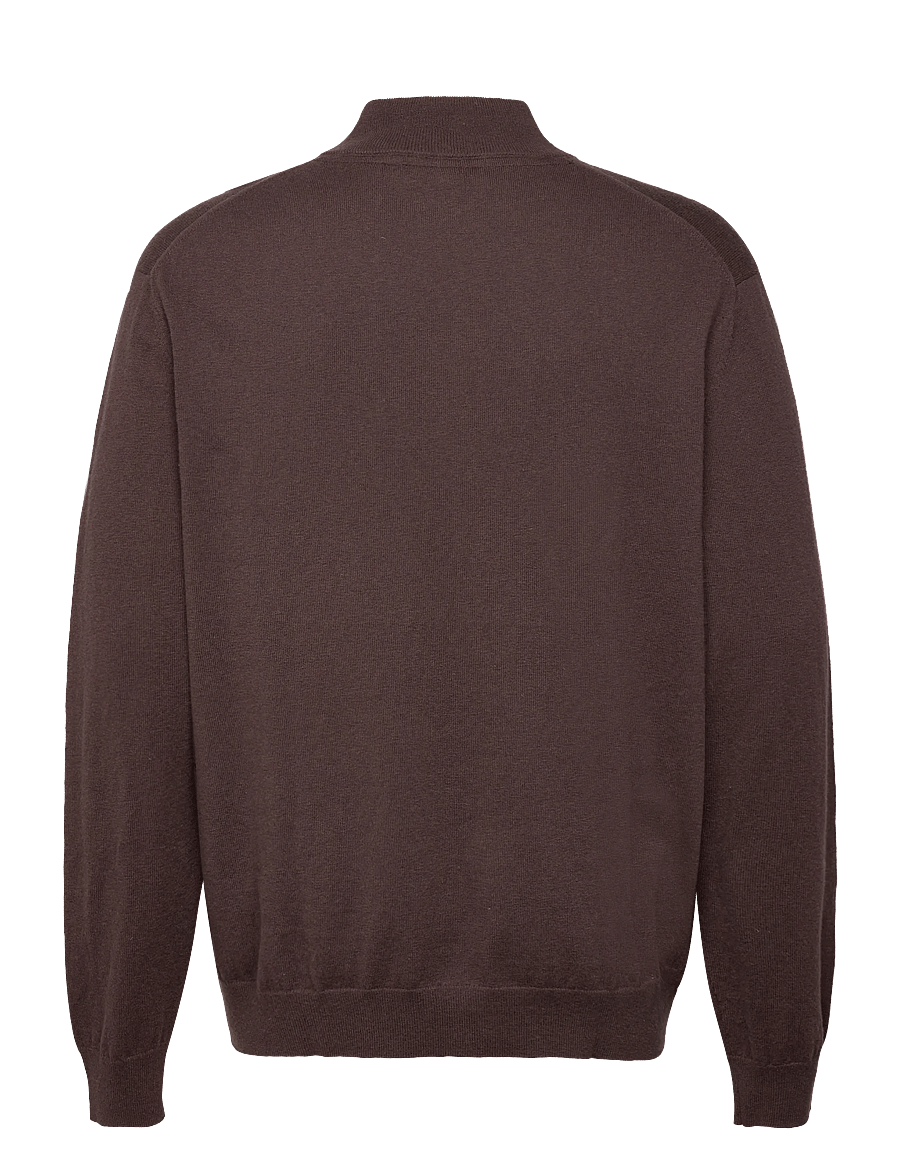 Lyle & Scott - Cotton Merino Quarter Zip Jumper - pullover mit halbem reißverschluss - x863 espresso - 2