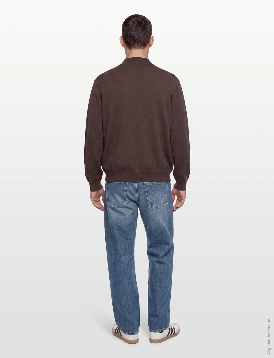 Lyle & Scott - Cotton Merino Quarter Zip Jumper - pullover mit halbem reißverschluss - x863 espresso - 4