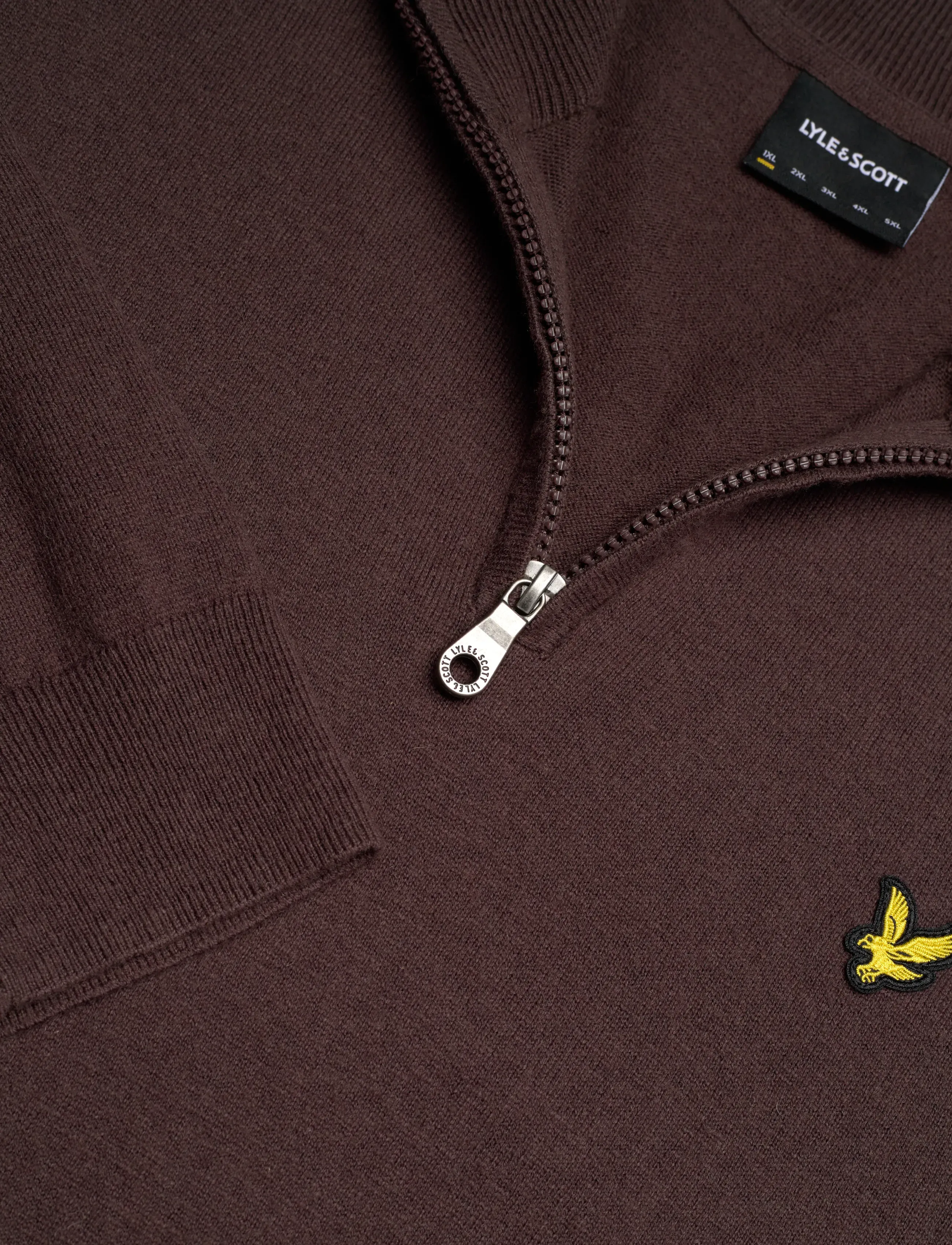 Lyle & Scott - Cotton Merino Quarter Zip Jumper - halfzip strik - x863 espresso - 5