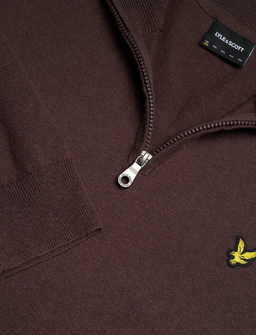 Lyle & Scott - Cotton Merino Quarter Zip Jumper - pullover mit halbem reißverschluss - x863 espresso - 5