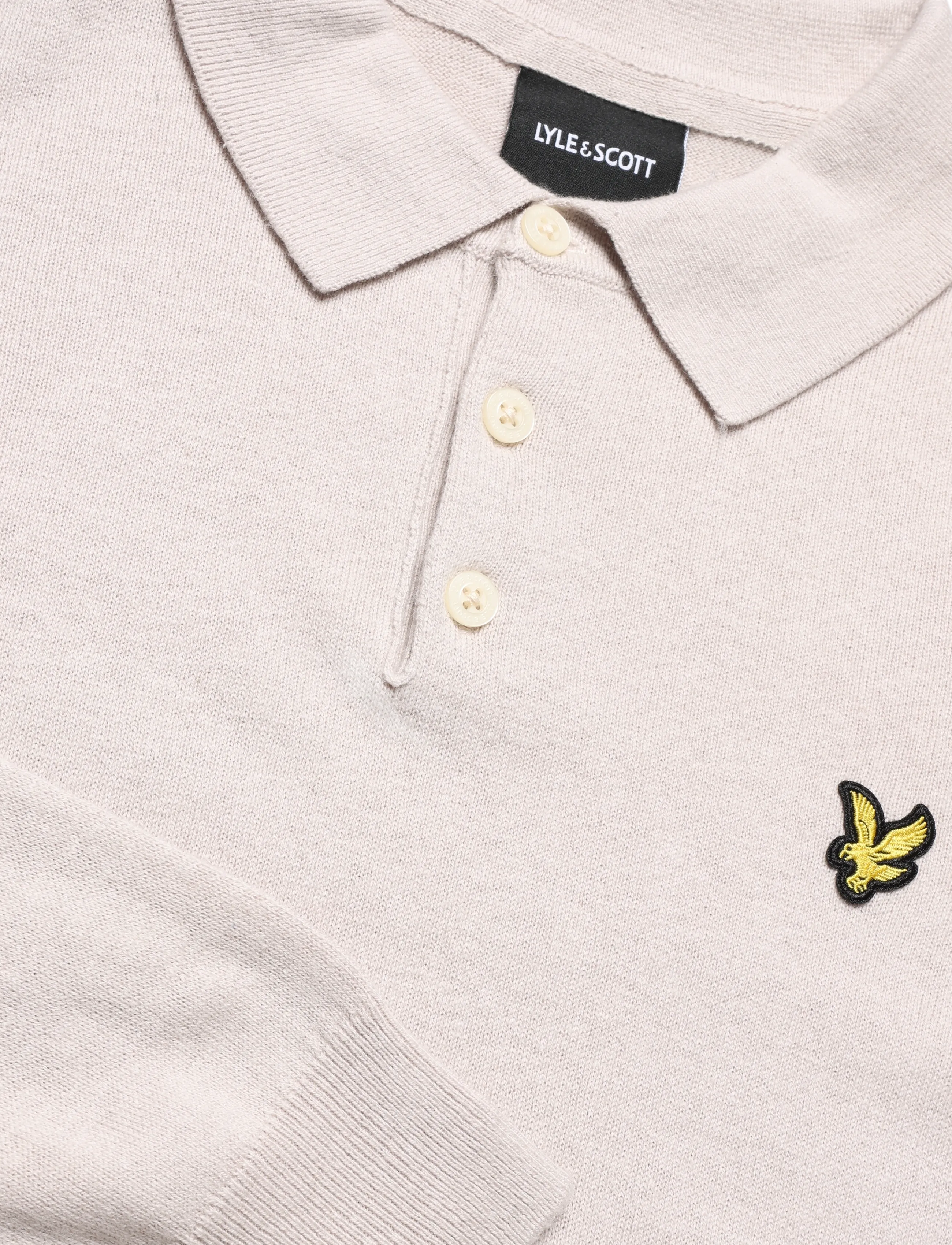 Lyle & Scott - Cotton Merino Long Sleeve Knitted Polo - langärmelige strick-polohemden - cove - 2
