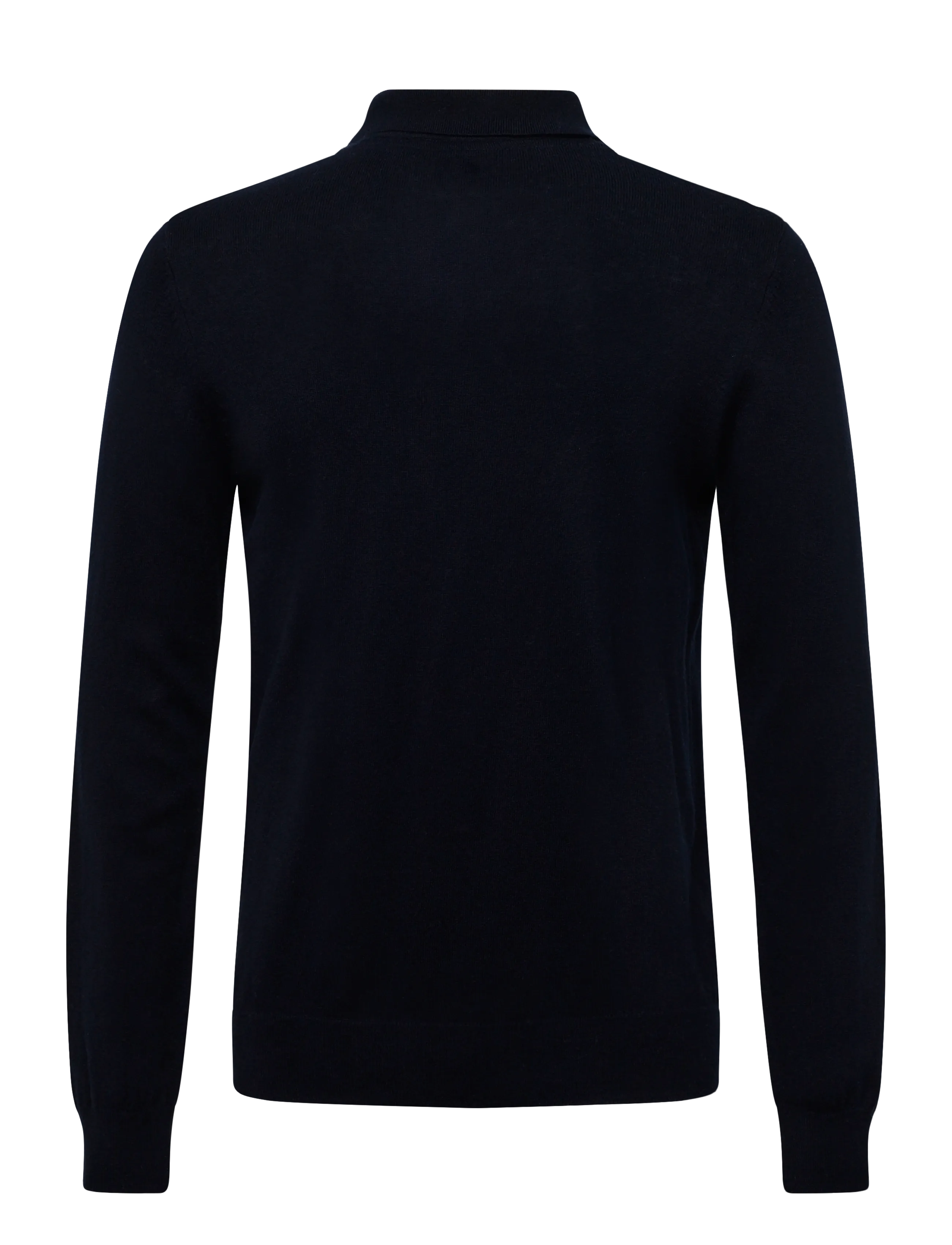 Lyle & Scott - Cotton Merino Long Sleeve Knitted Polo - långärmade stickade pikétröjor - dark navy - 1