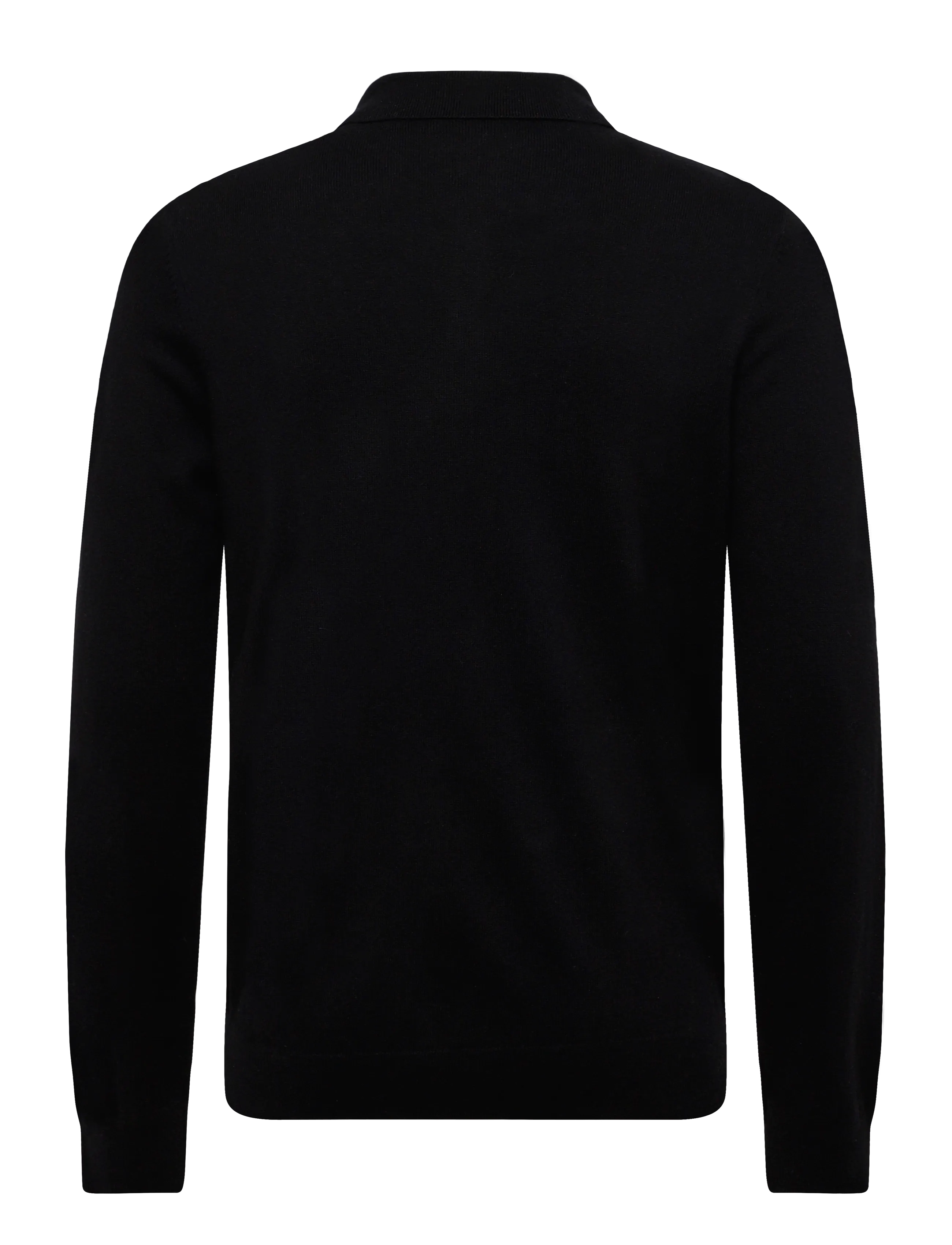 Lyle & Scott - Cotton Merino Long Sleeve Knitted Polo - pikkade varrukatega kootud polod - jet black - 2