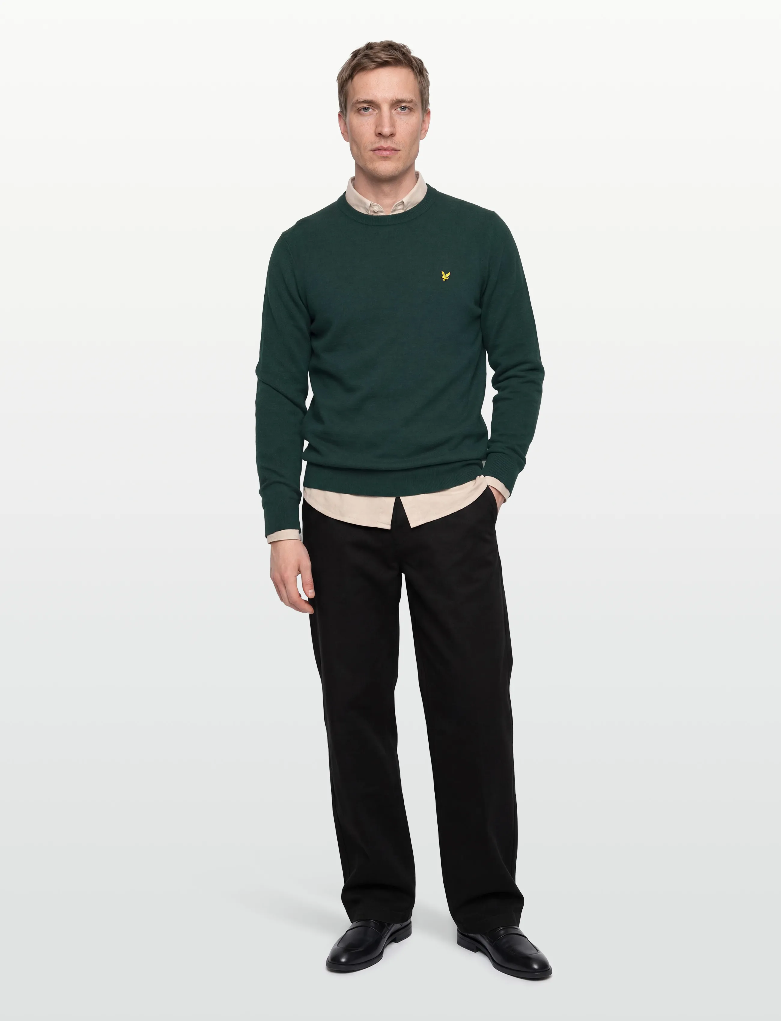 Lyle & Scott - Lambswool Blend Crew Neck Jumper - Ümmarguse kaelusega kudumid - x321 argyle teal marl - 0