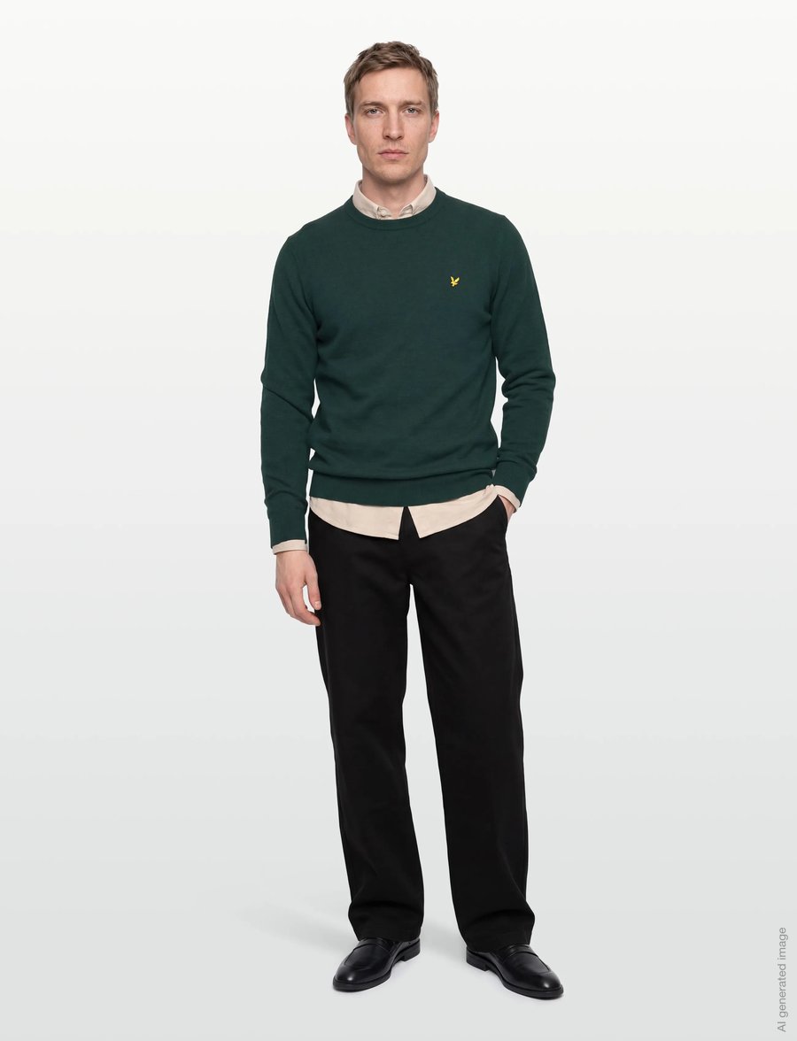 Lyle & Scott - Lambswool Blend Crew Neck Jumper - rundhals - x321 argyle teal marl - 0