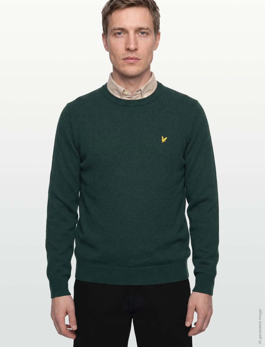 Lyle & Scott - Lambswool Blend Crew Neck Jumper - rundhals - x321 argyle teal marl - 3