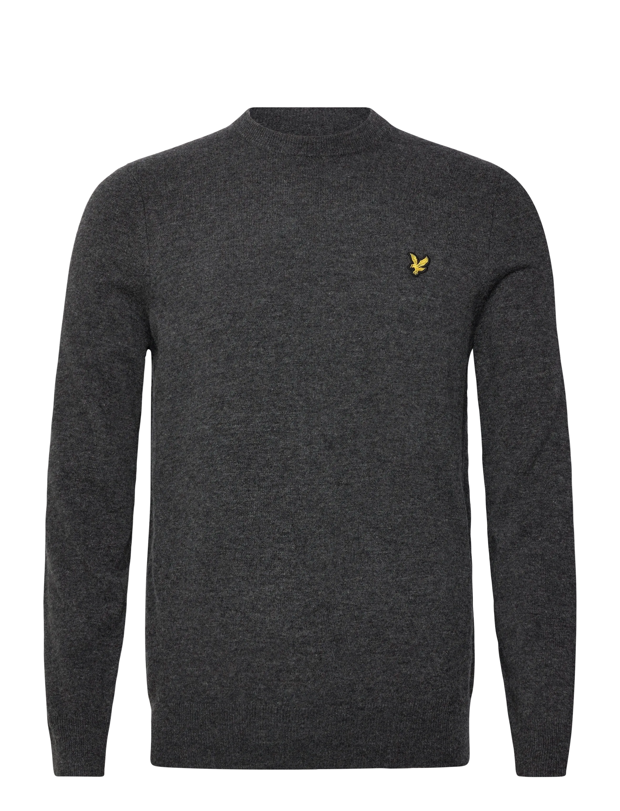 Lyle & Scott Lambswool Blend Crew Neck Jumper - Kläder - 398 CHARCOAL MARL / grey