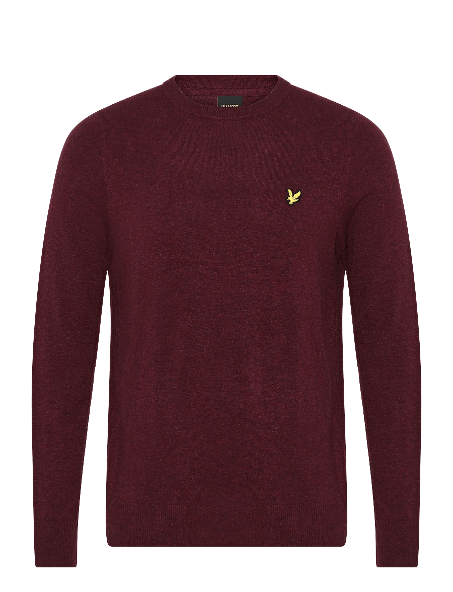 Lyle & Scott - Lambswool Blend Crew Neck Jumper - Ümara kaelusega - beetroot marl - 1