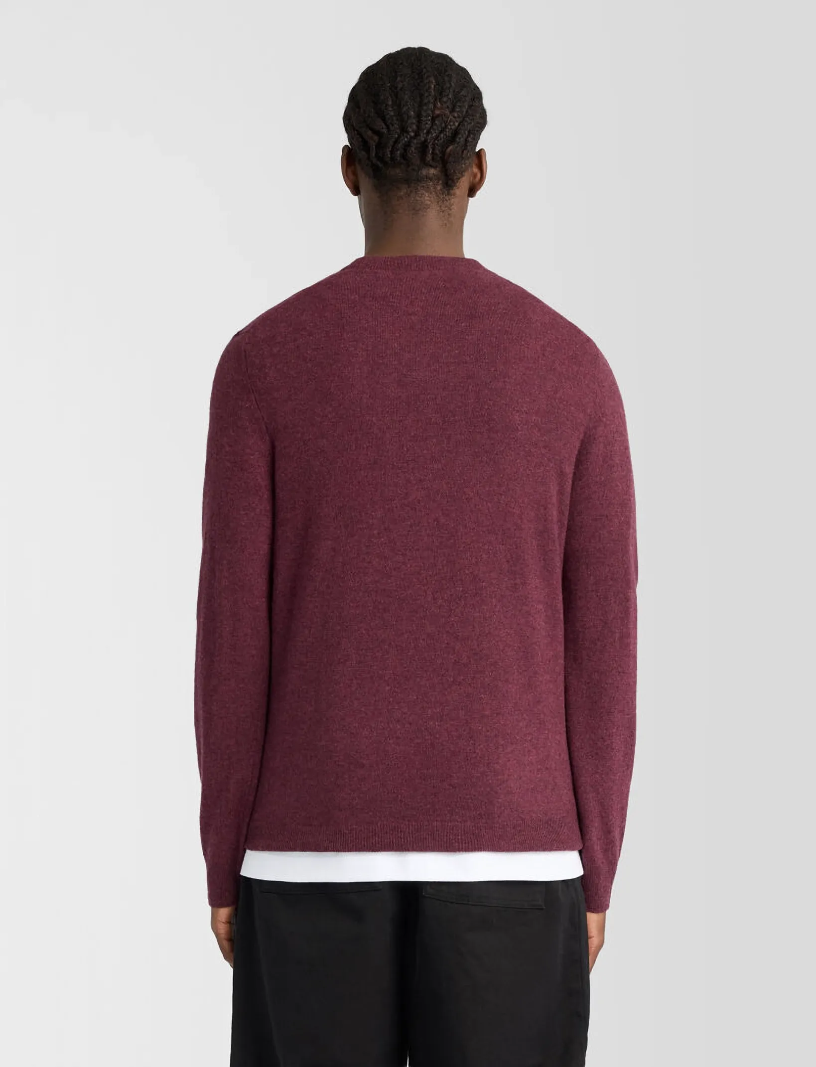 Lyle & Scott - Lambswool Blend Crew Neck Jumper - Ümara kaelusega - beetroot marl - 2