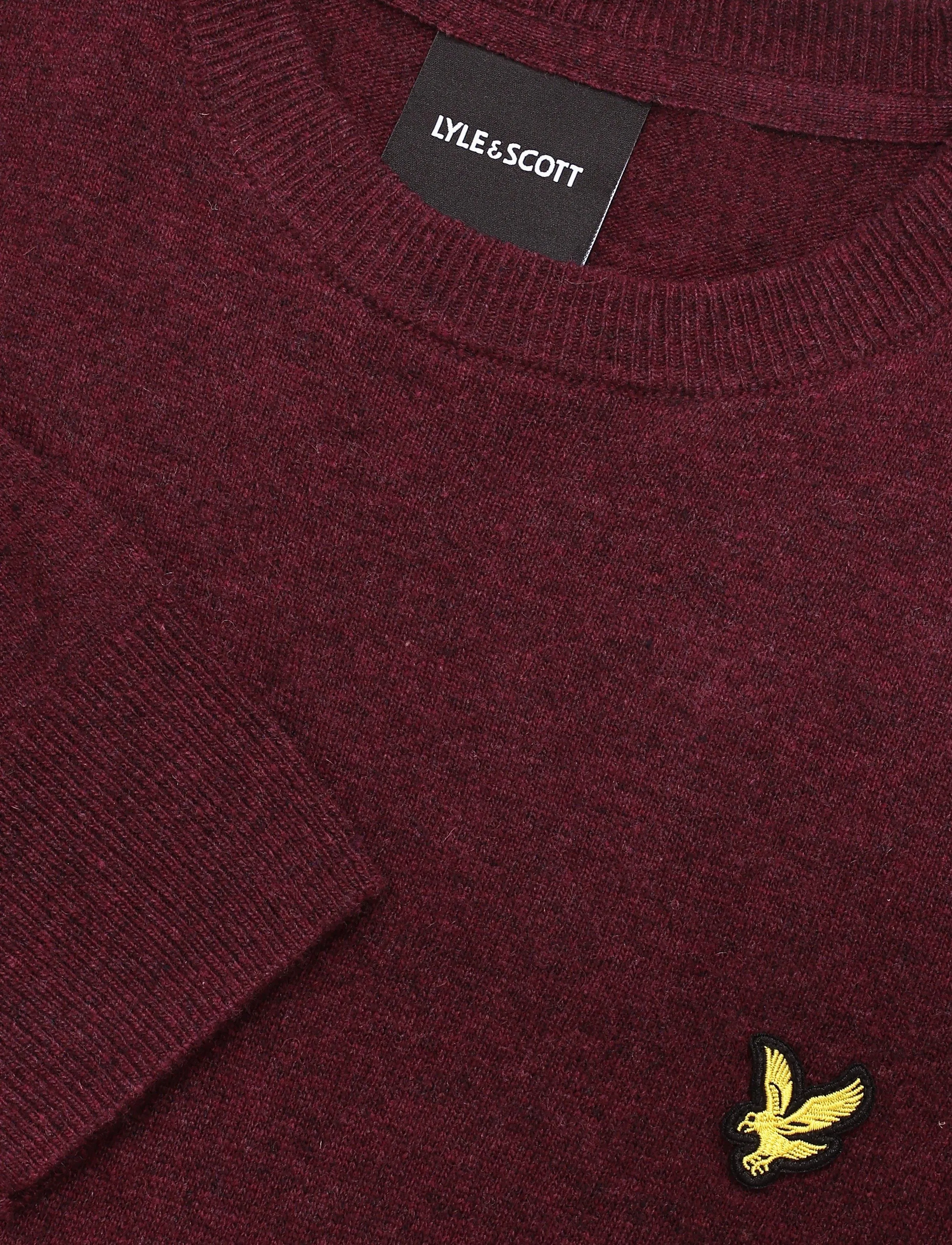 Lyle & Scott - Lambswool Blend Crew Neck Jumper - Ümara kaelusega - beetroot marl - 5