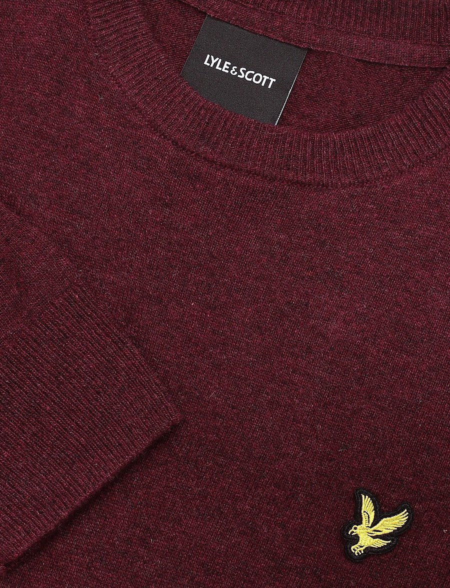 Lyle & Scott - Lambswool Blend Crew Neck Jumper - Ümara kaelusega - beetroot marl - 5