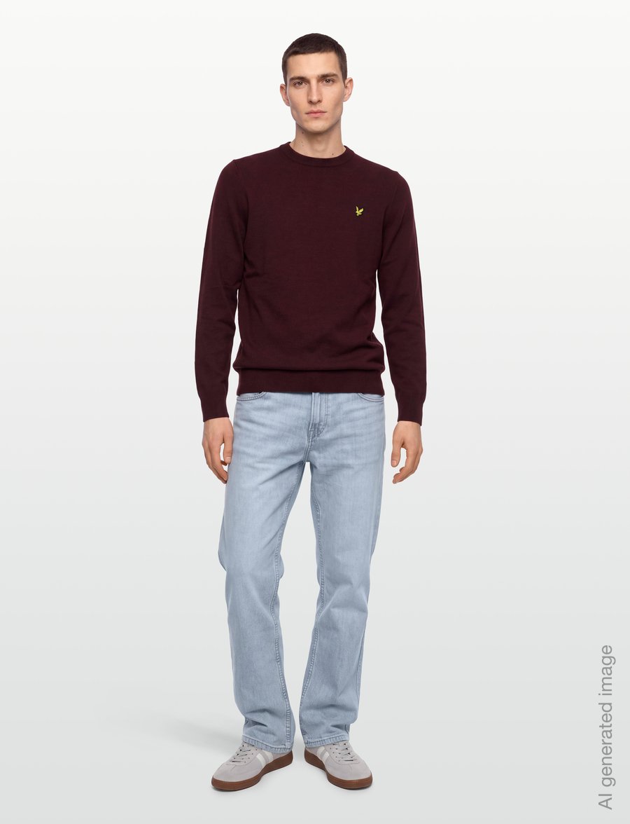 Lyle & Scott - Lambswool Blend Crew Neck Jumper - round necks - burgundy - 0