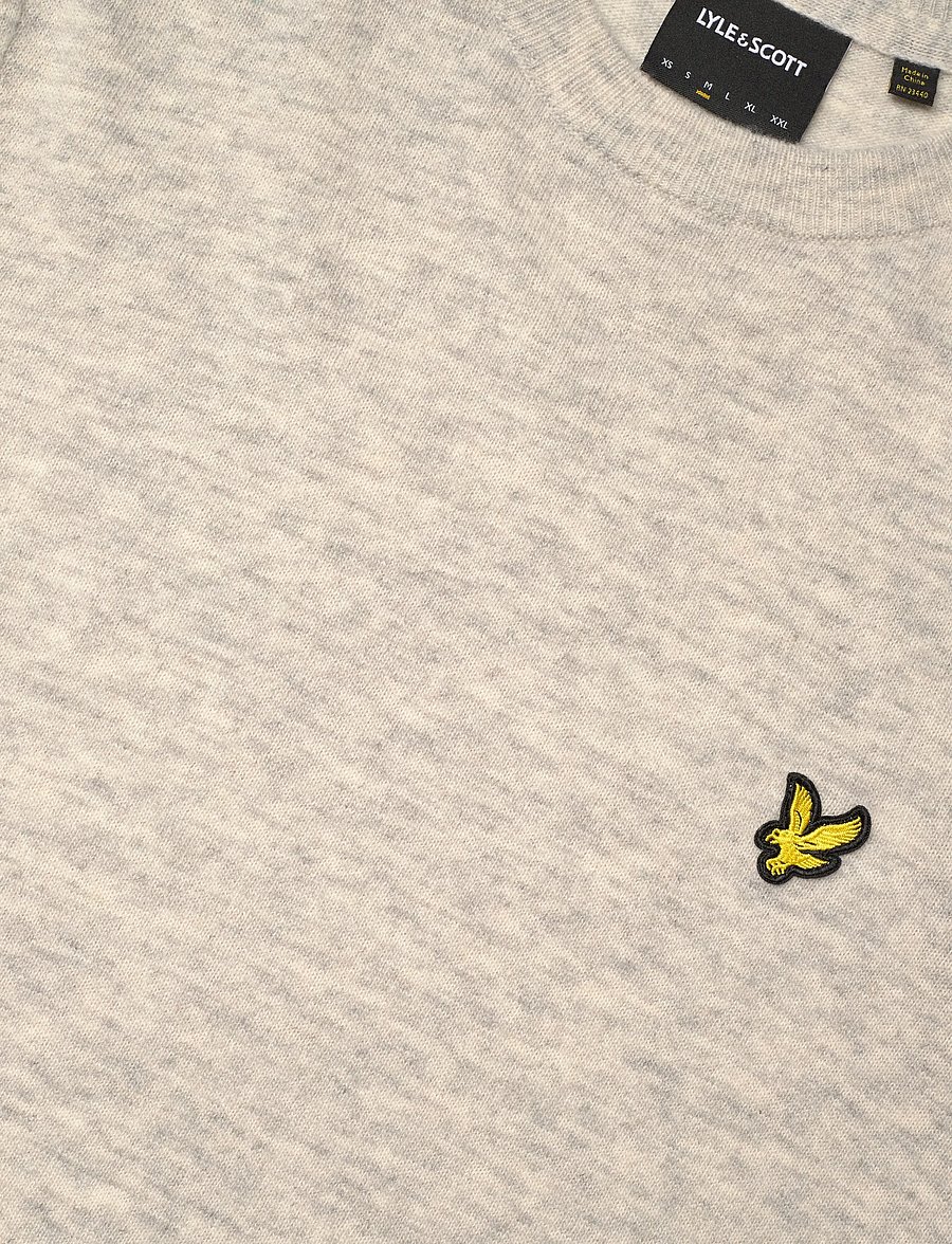 Lyle & Scott - Lambswool Blend Crew Neck Jumper - rund hals - d24 light grey marl - 2