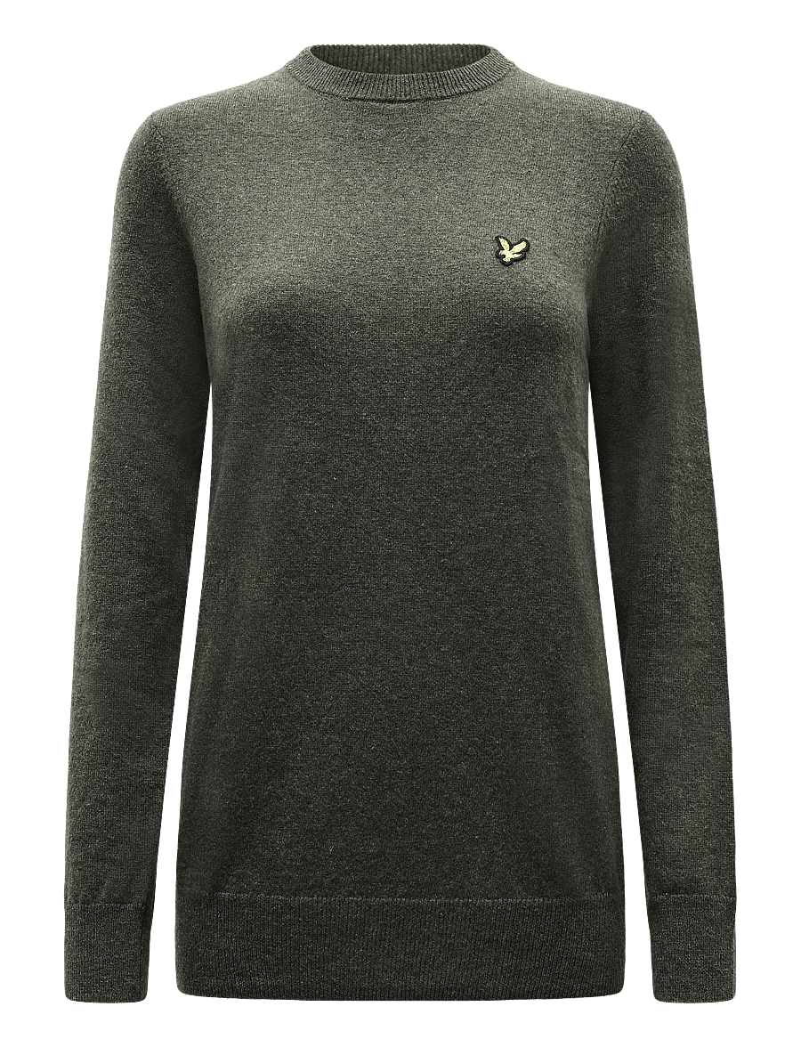 Lyle & Scott - Lambswool Blend Crew Neck Jumper - round necks - deep depths marl - 1