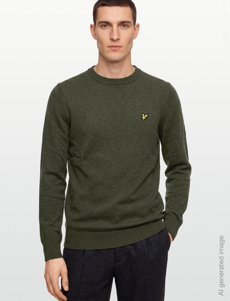 Lyle & Scott - Lambswool Blend Crew Neck Jumper - Ümara kaelusega - deep depths marl - 3