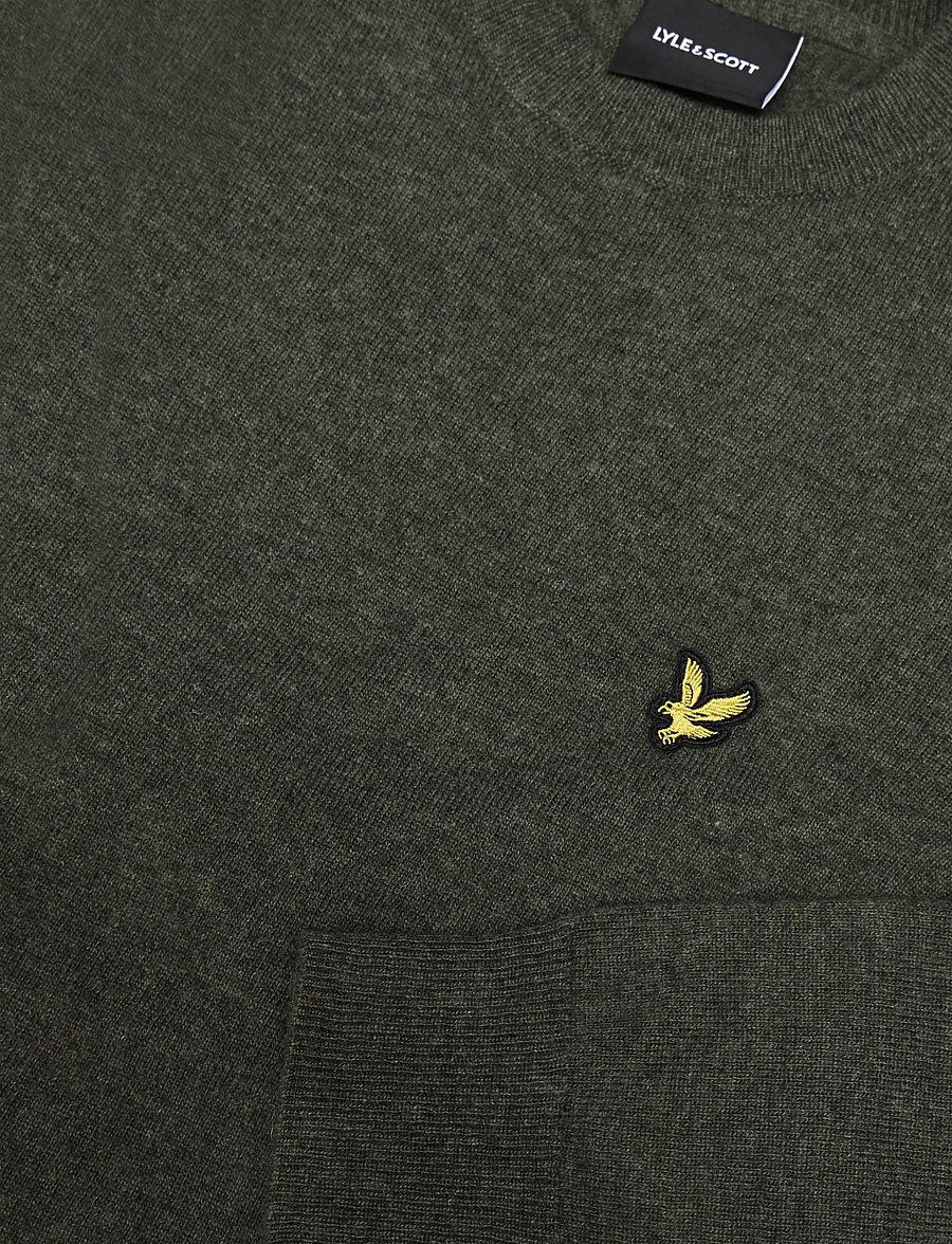 Lyle & Scott - Lambswool Blend Crew Neck Jumper - round necks - deep depths marl - 5