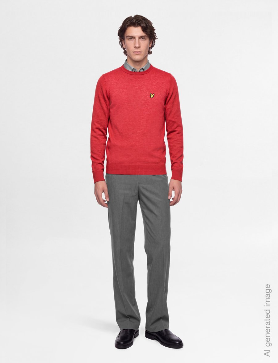 Lyle & Scott - Lambswool Blend Crew Neck Jumper - rund hals - garnet marl - 0