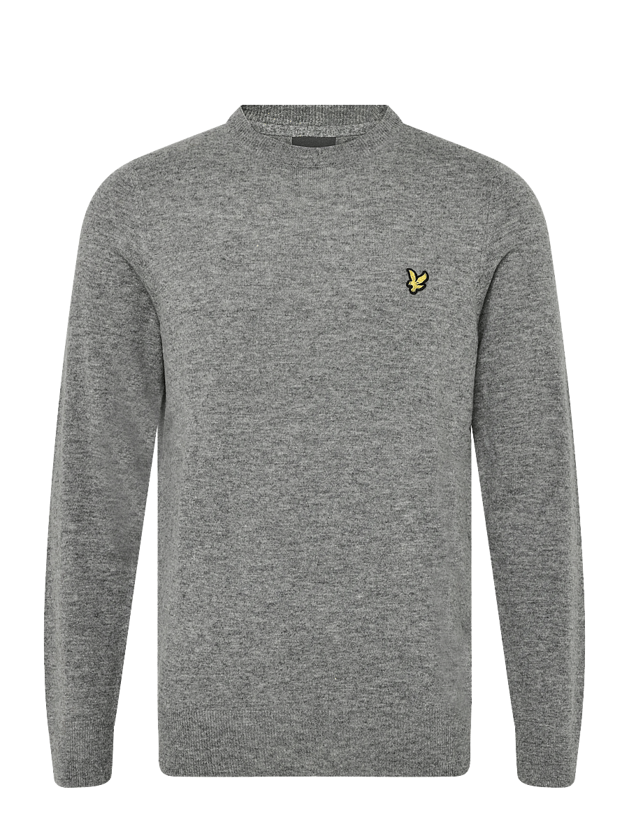 Lyle & Scott - Lambswool Blend Crew Neck Jumper - Ümara kaelusega - mid grey marl - 1
