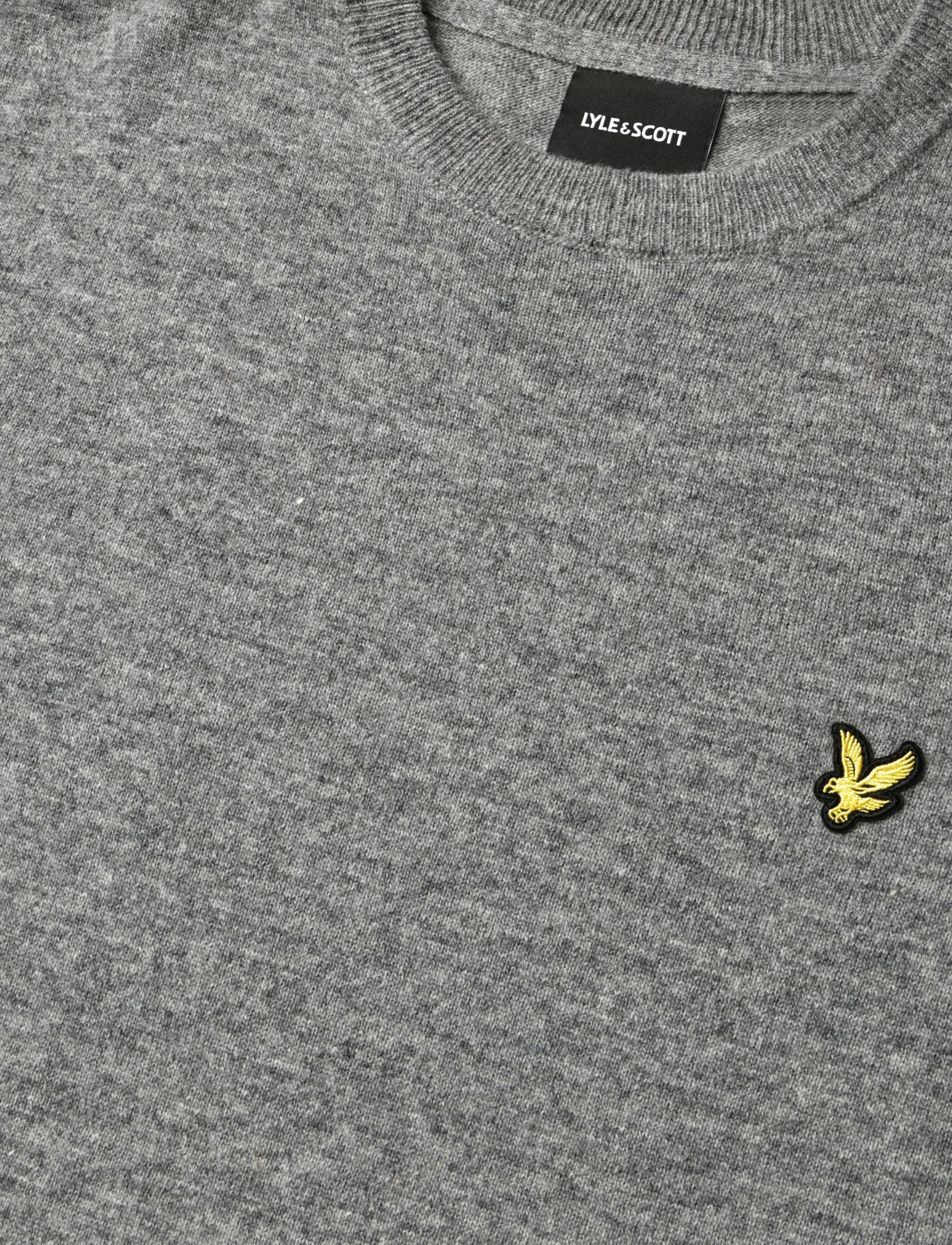 Lyle & Scott - Lambswool Blend Crew Neck Jumper - Ümara kaelusega - mid grey marl - 5