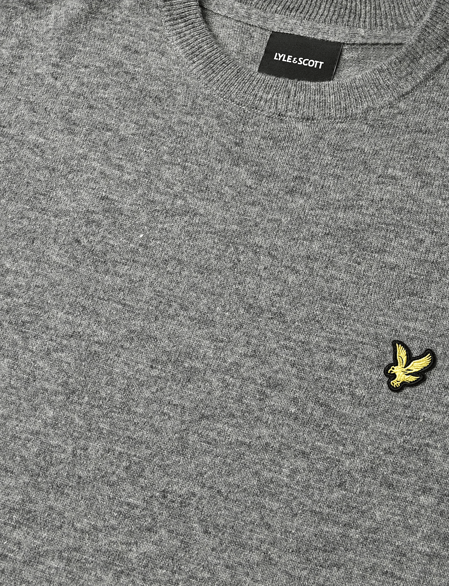 Lyle & Scott - Lambswool Blend Crew Neck Jumper - Ümara kaelusega - mid grey marl - 5