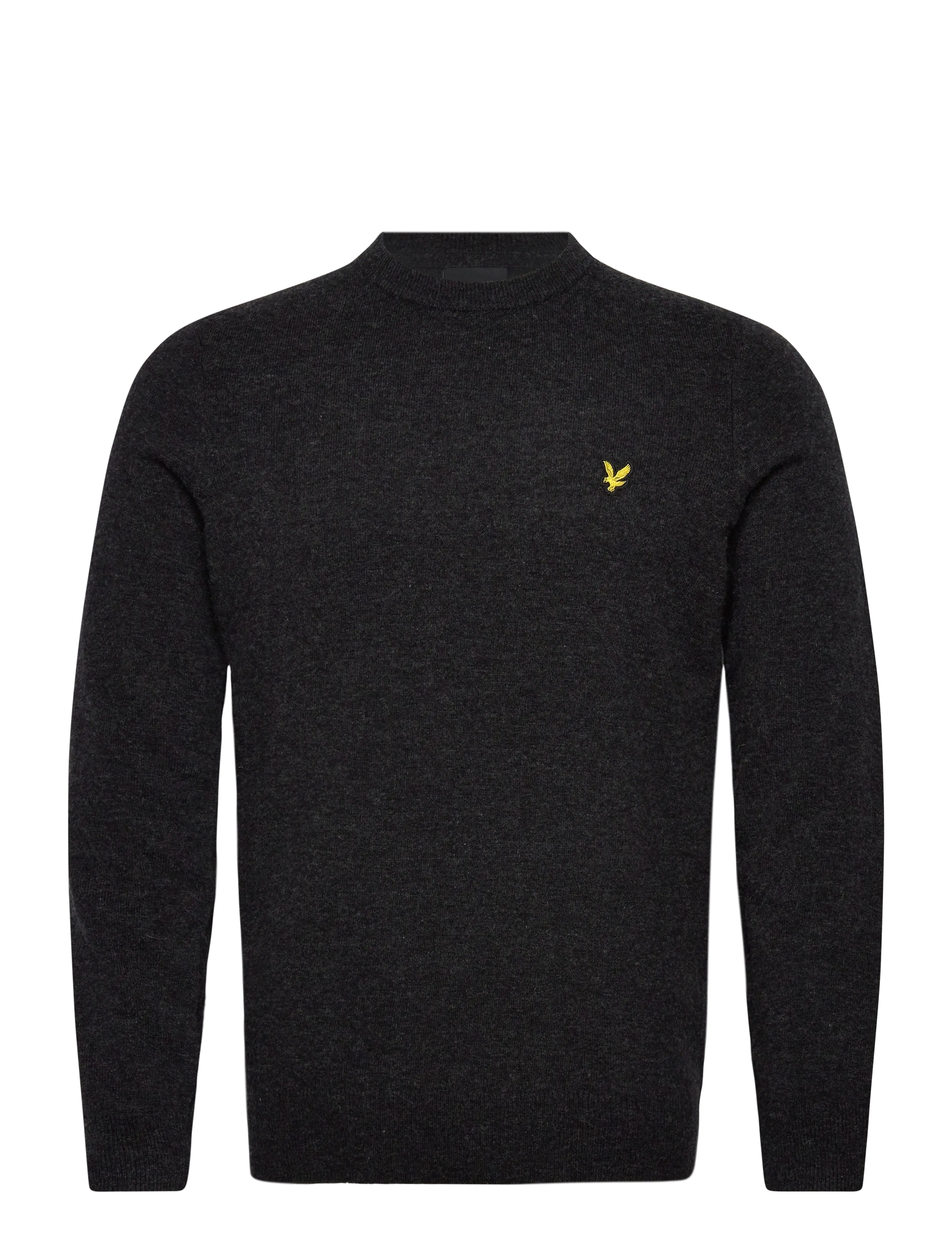 Lyle & Scott Lambswool Blend Crew Neck Jumper - Basic-Strickmode - W155 JET BLACK MARL / grey