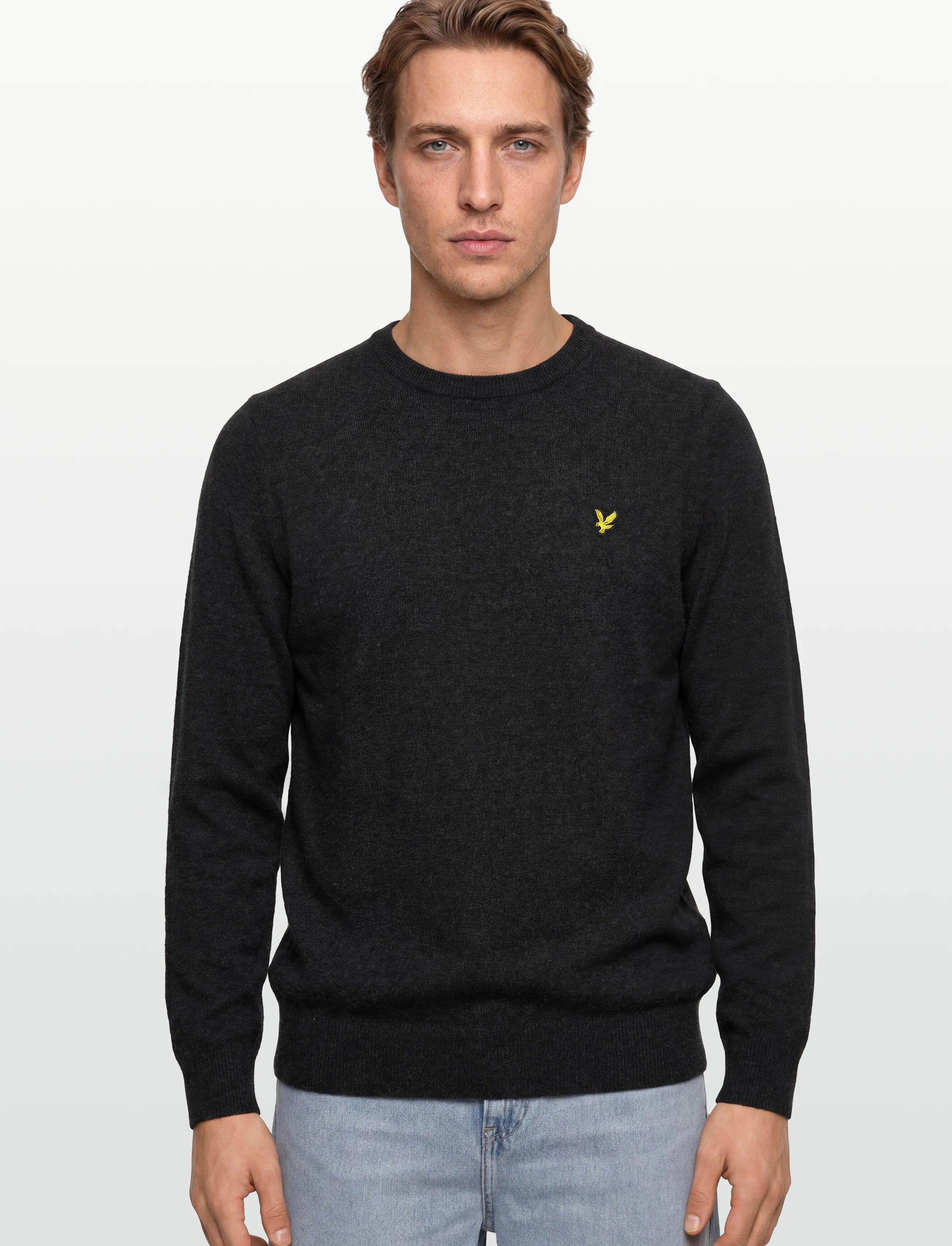 Lyle & Scott - Lambswool Blend Crew Neck Jumper - Ümmarguse kaelusega kudumid - w155 jet black marl - 3