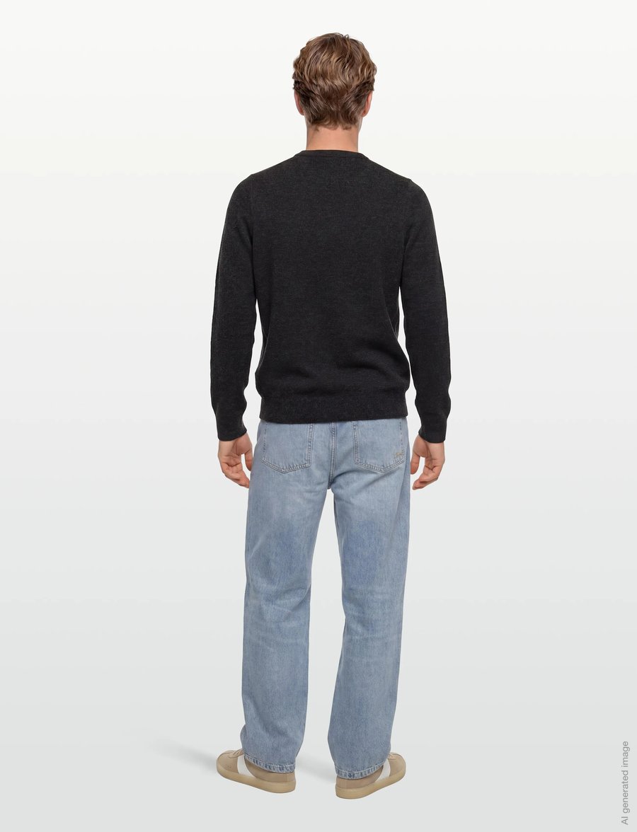 Lyle & Scott - Lambswool Blend Crew Neck Jumper - Ümmarguse kaelusega kudumid - w155 jet black marl - 4
