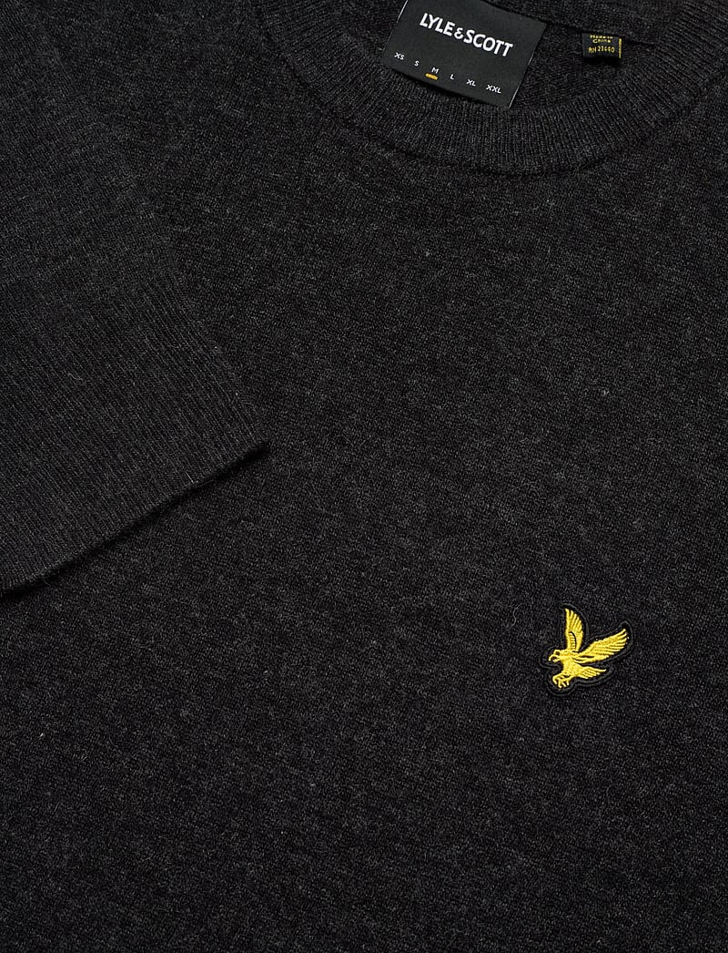 Lyle & Scott - Lambswool Blend Crew Neck Jumper - rund hals - w155 jet black marl - 2