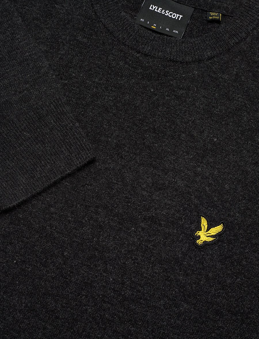 Lyle & Scott - Lambswool Blend Crew Neck Jumper - rundhals - w155 jet black marl - 5