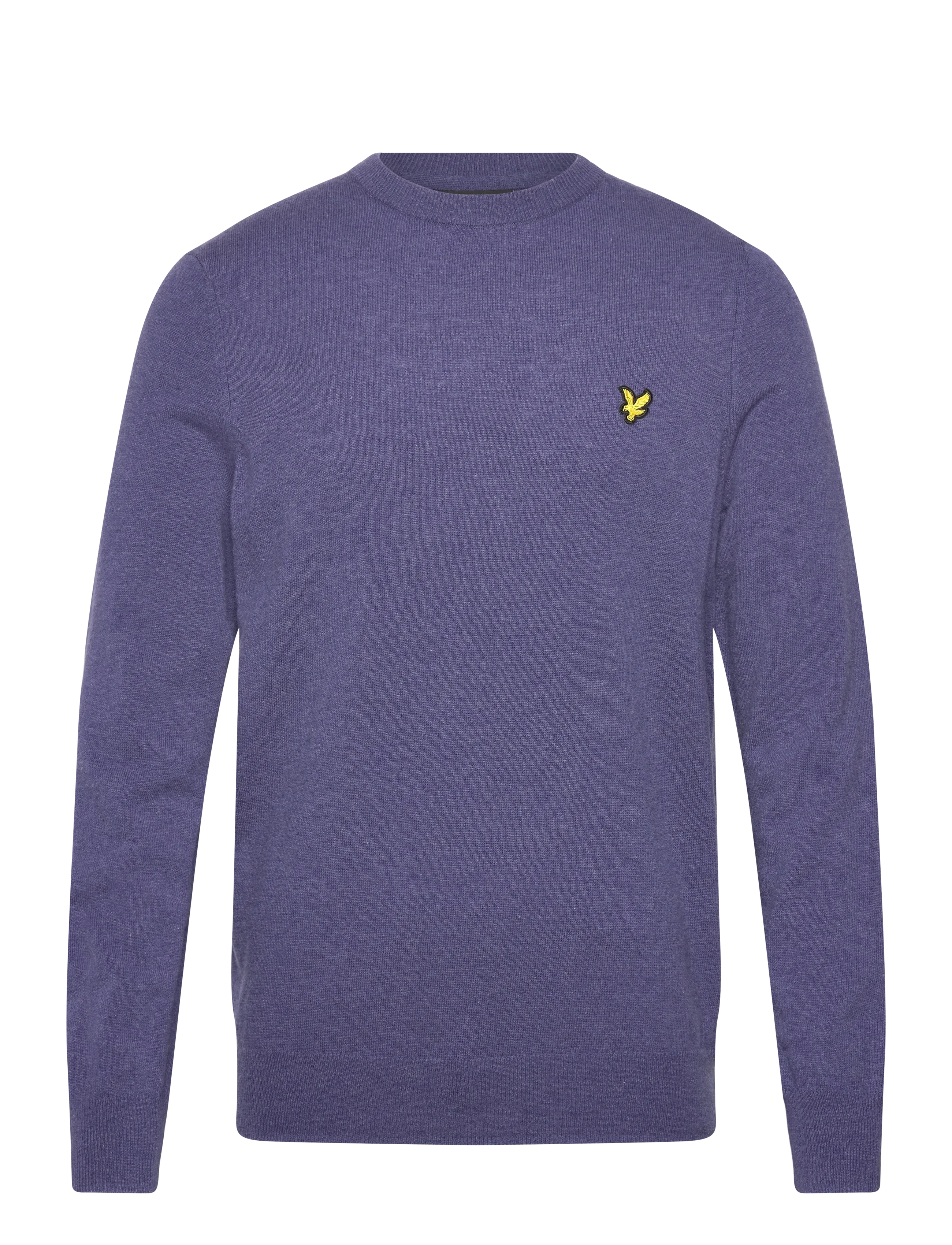 Lyle & Scott Lambswool Blend Crew Neck Jumper - Strik - X935 GRAYSTONE MARL / purple