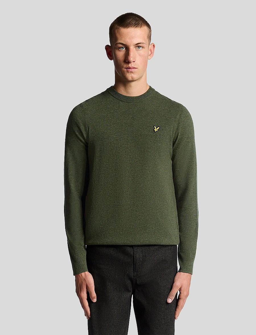 Lyle & Scott - Lambswool Blend Crew Neck Jumper - rund hals - x937 deep depths marl - 0