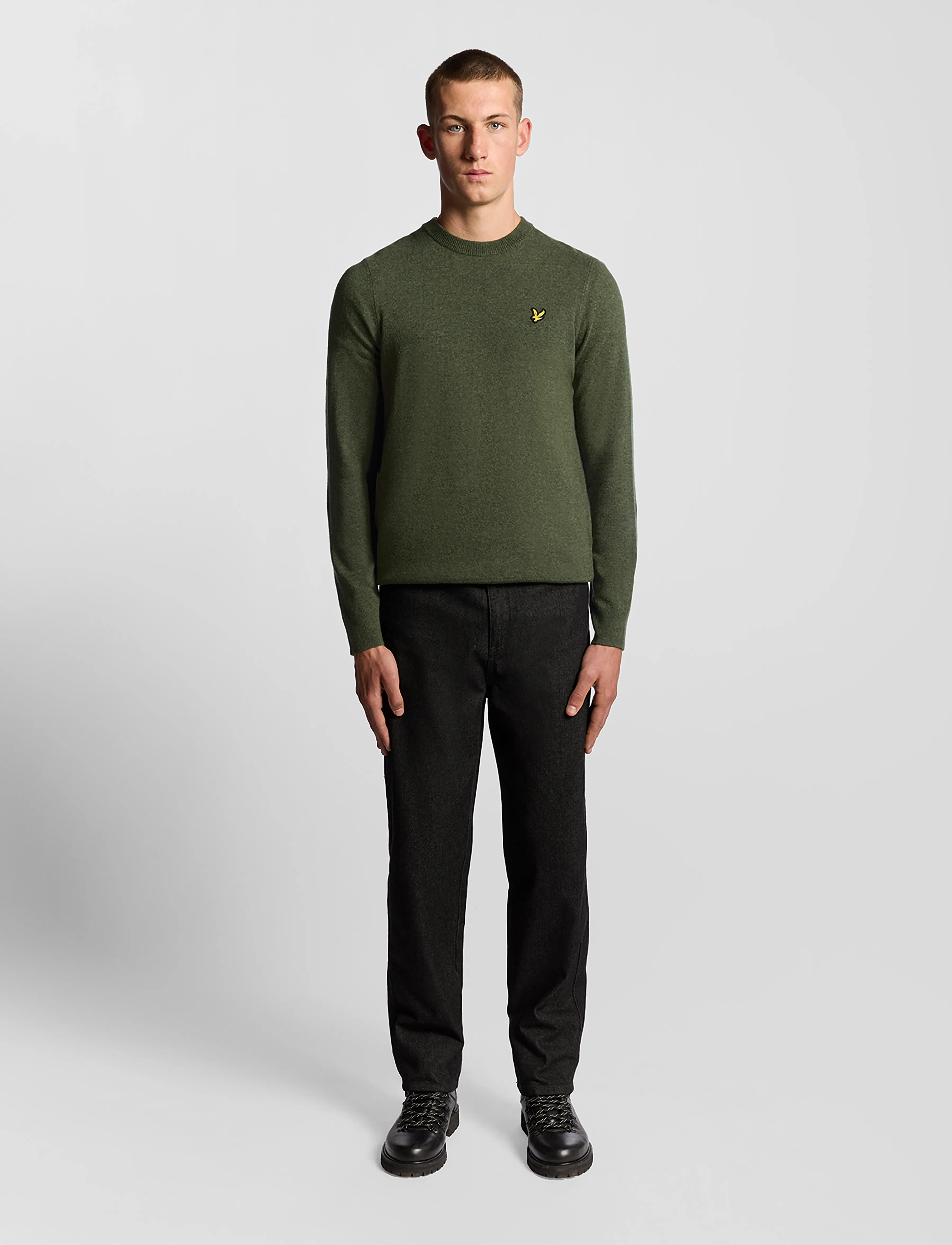 Lyle & Scott - Lambswool Blend Crew Neck Jumper - trøjer - x937 deep depths marl - 4
