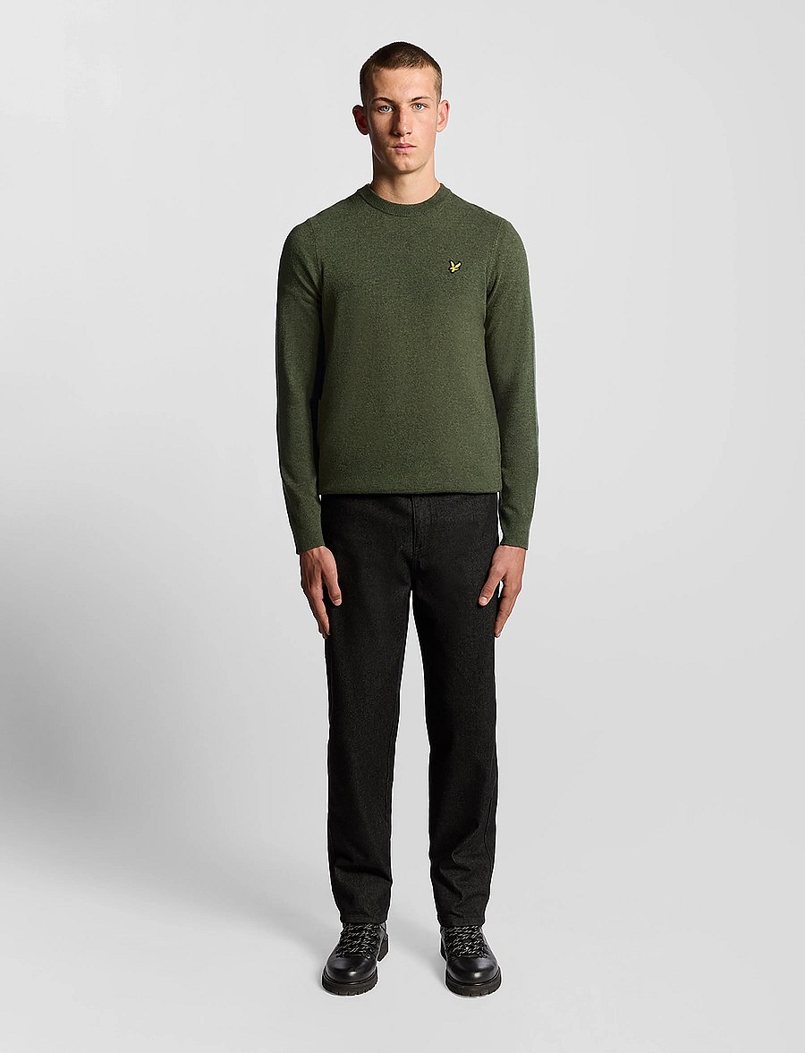 Lyle & Scott - Lambswool Blend Crew Neck Jumper - rund hals - x937 deep depths marl - 4