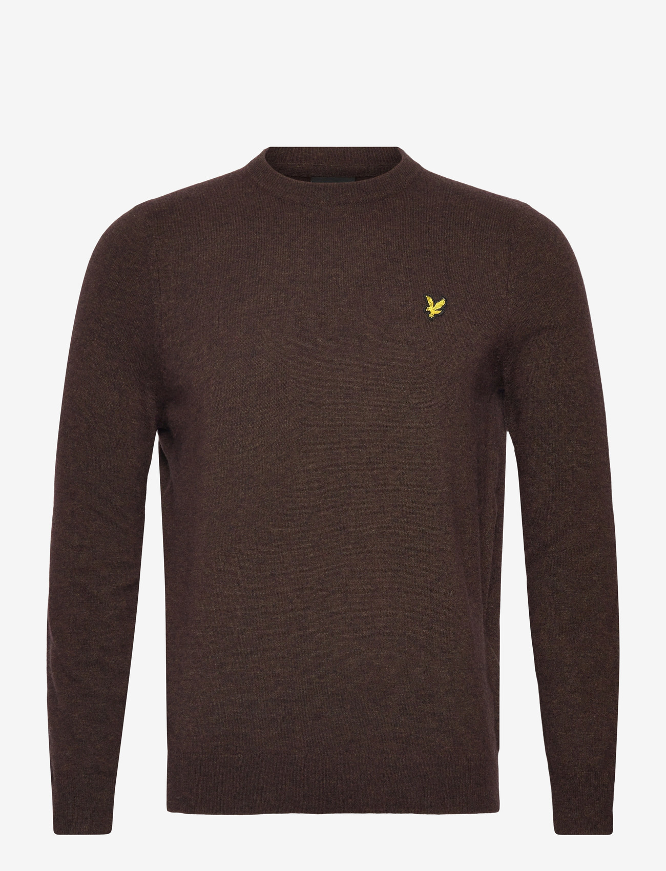 Lyle & Scott - Lambswool Blend Crew Neck Jumper - trøjer - y059 bottle brown marl - 1