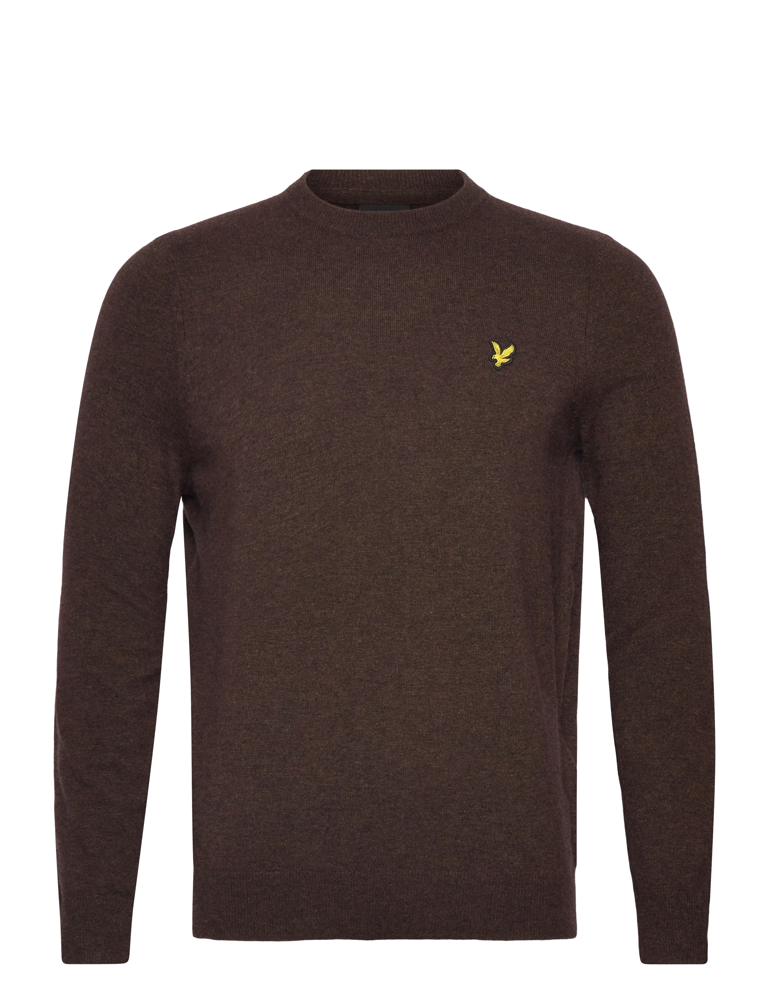 Lyle & Scott Lambswool Blend Crew Neck Jumper - Basic-Strickmode - Y059 BOTTLE BROWN MARL / brown
