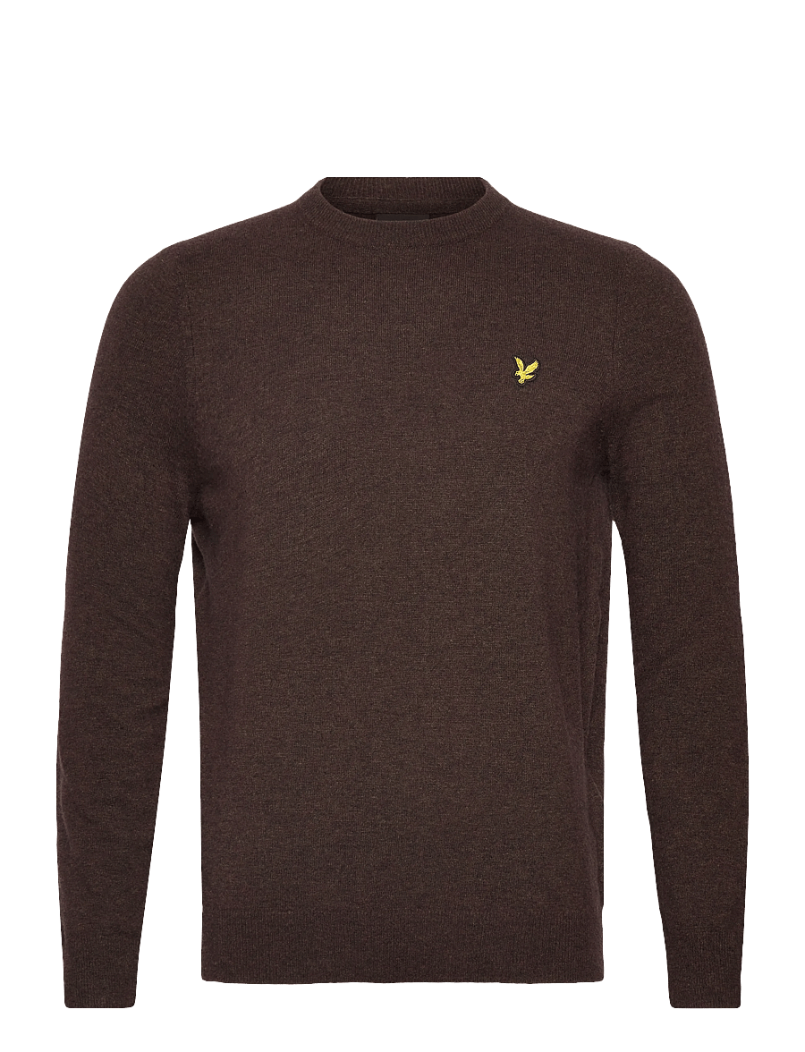 Lyle & Scott - Lambswool Blend Crew Neck Jumper - Ümmarguse kaelusega kudumid - y059 bottle brown marl - 1