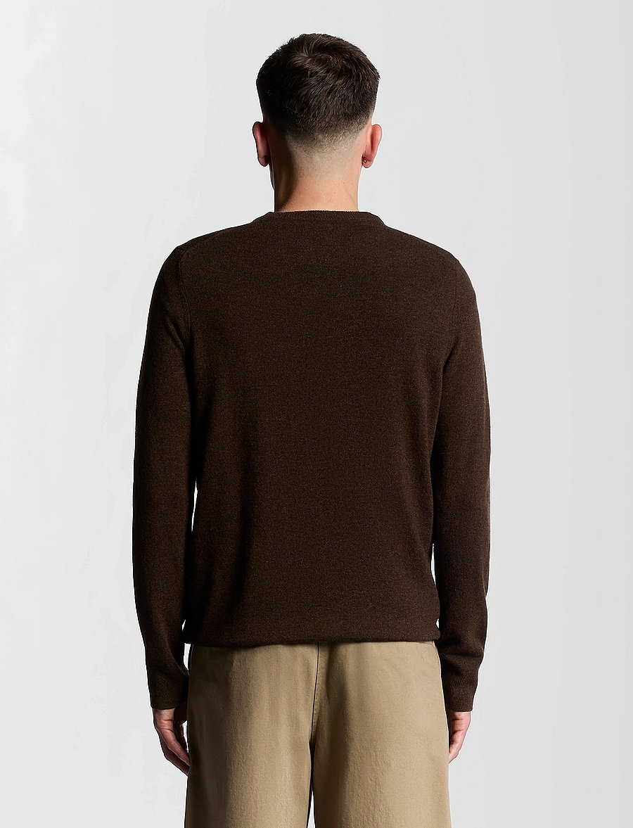 Lyle & Scott - Lambswool Blend Crew Neck Jumper - Ümmarguse kaelusega kudumid - y059 bottle brown marl - 3