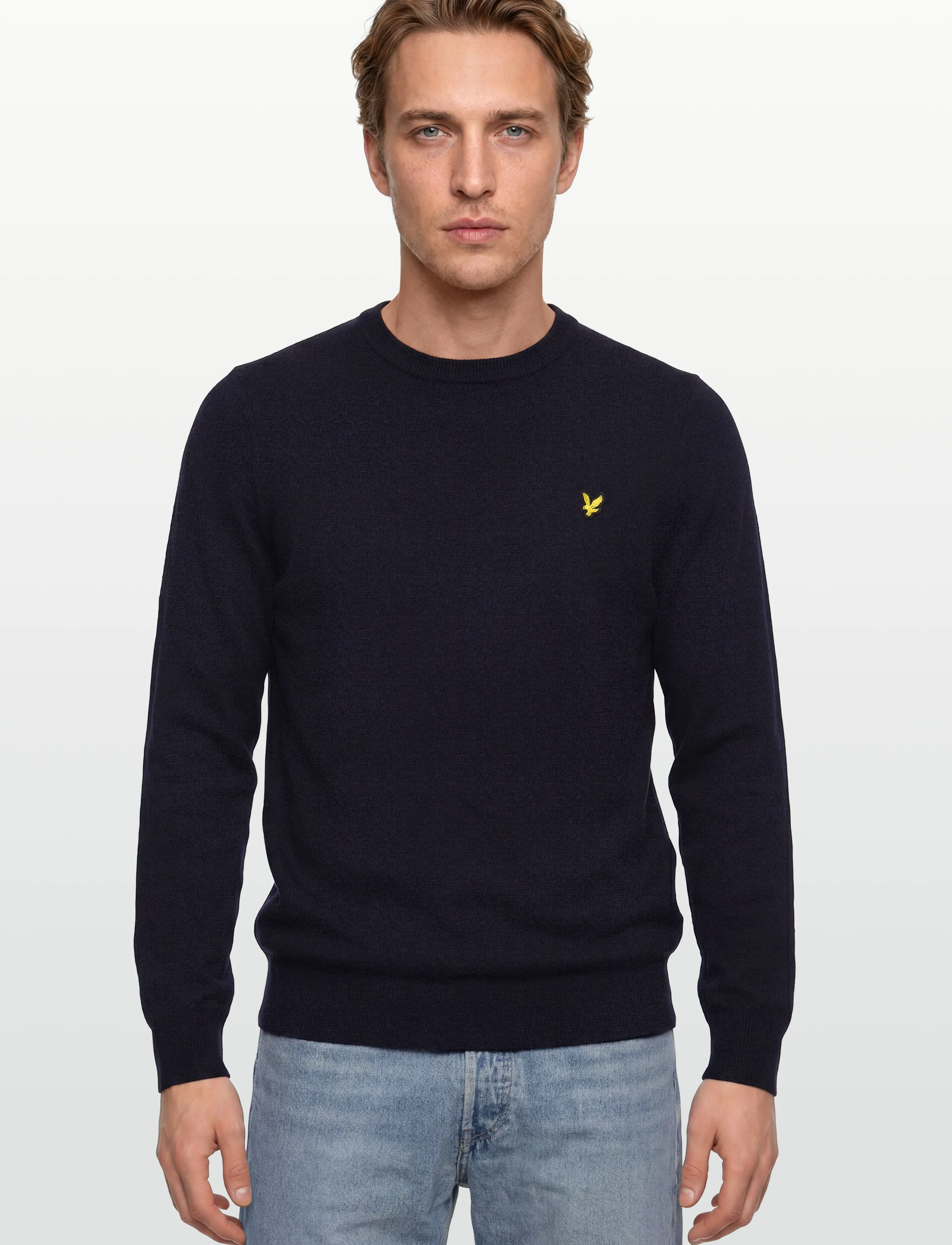 Lyle & Scott - Lambswool Blend Crew Neck Jumper - rund hals - z56 dark navy marl - 3