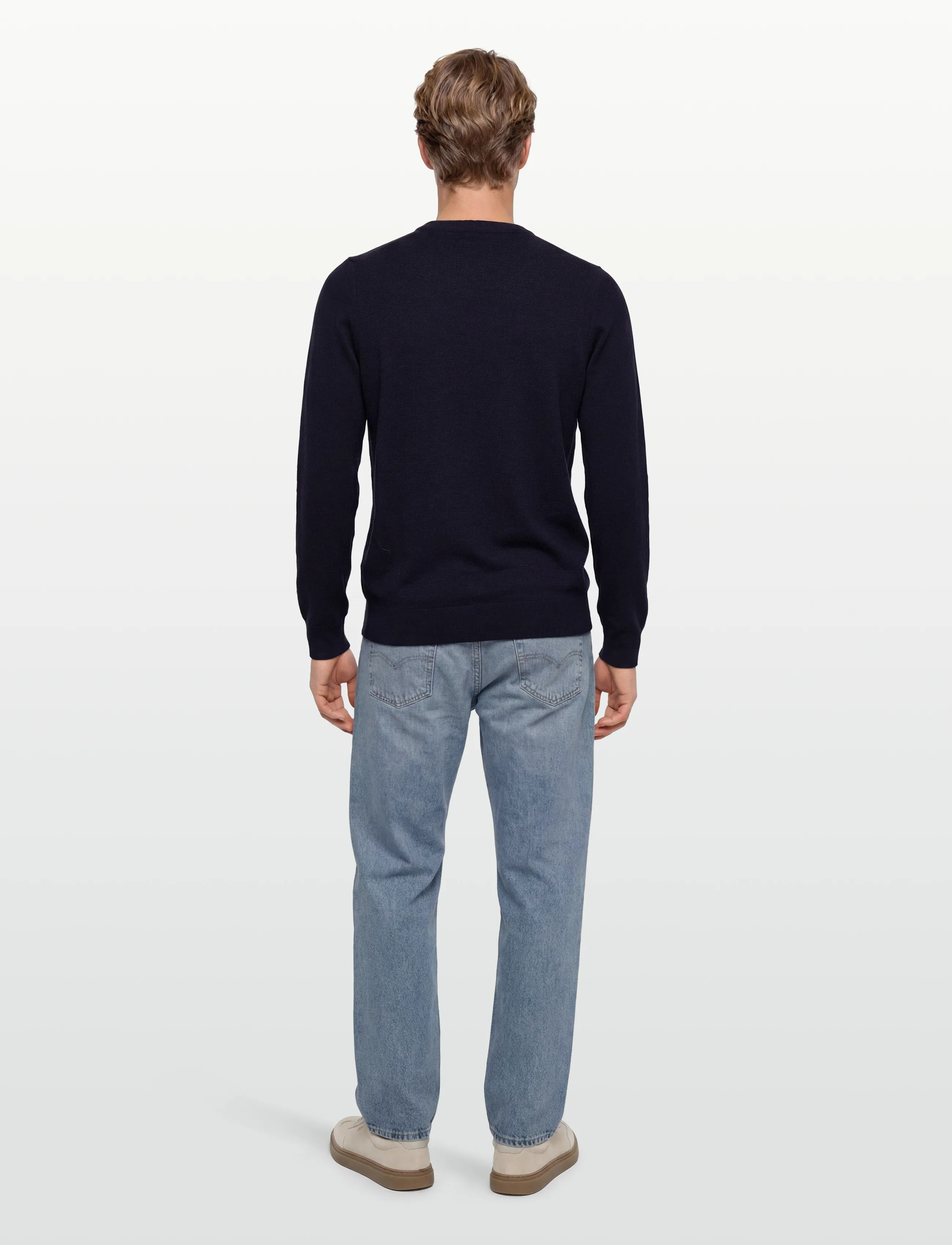 Lyle & Scott - Lambswool Blend Crew Neck Jumper - rund hals - z56 dark navy marl - 4
