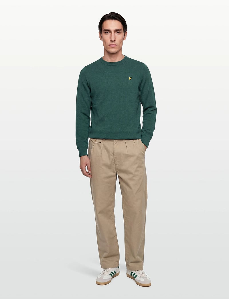 Lyle & Scott - Cotton Crew Neck Jumper - round necks - w130 everglade - 0