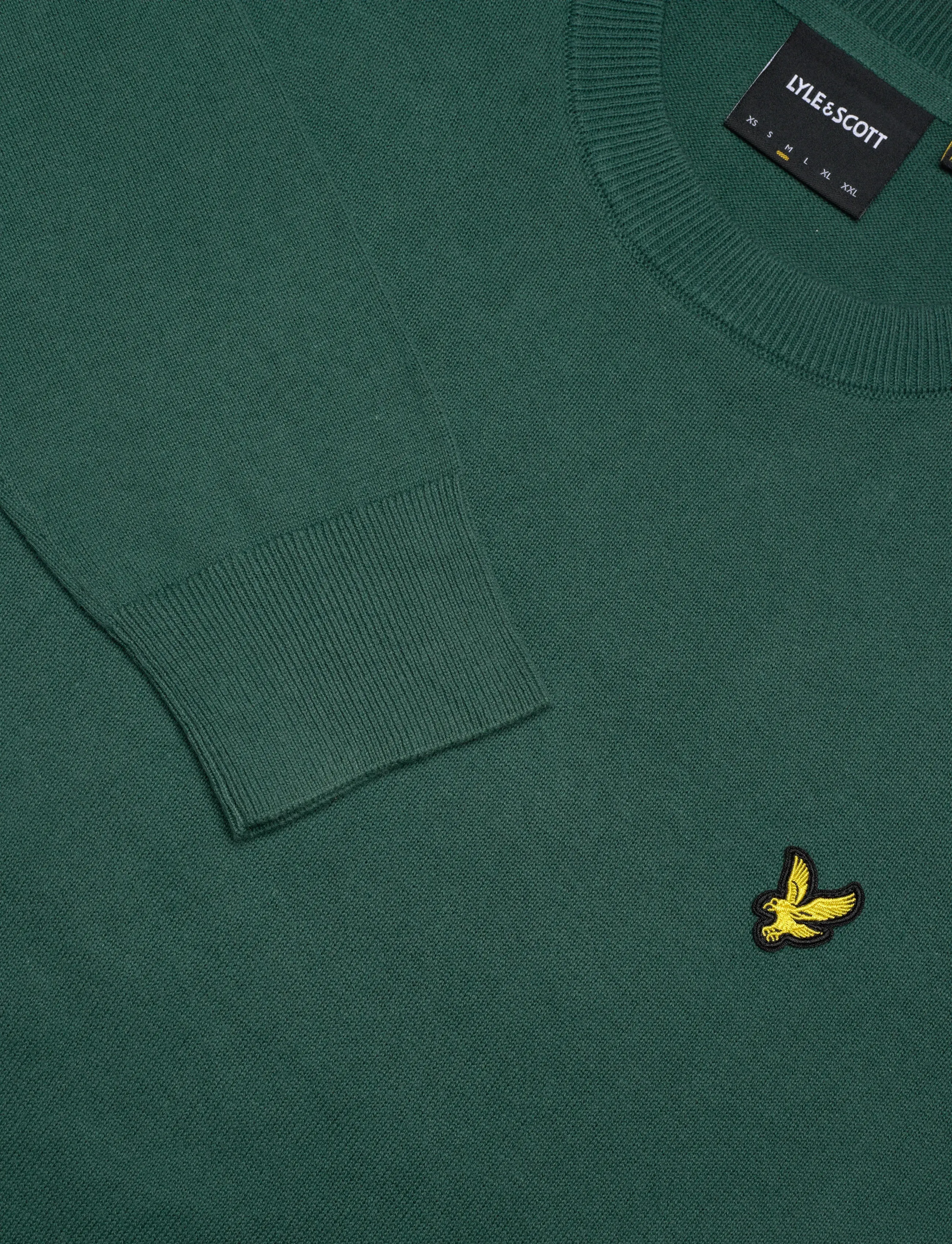Lyle & Scott - Cotton Crew Neck Jumper - round necks - w130 everglade - 5