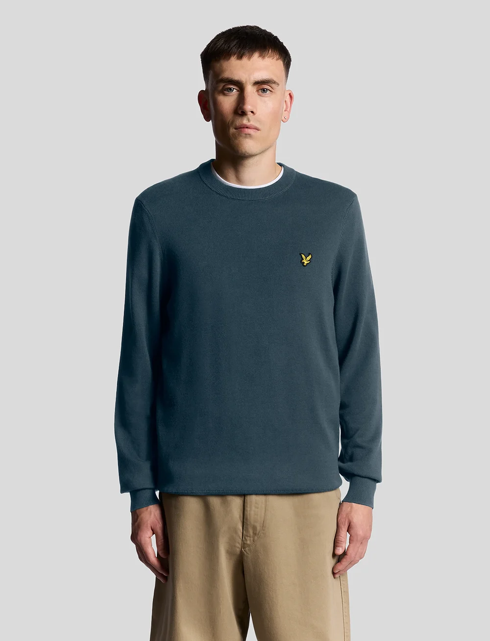 Lyle & Scott - Cotton Crew Neck Jumper - rund hals - y066 rich teal - 0