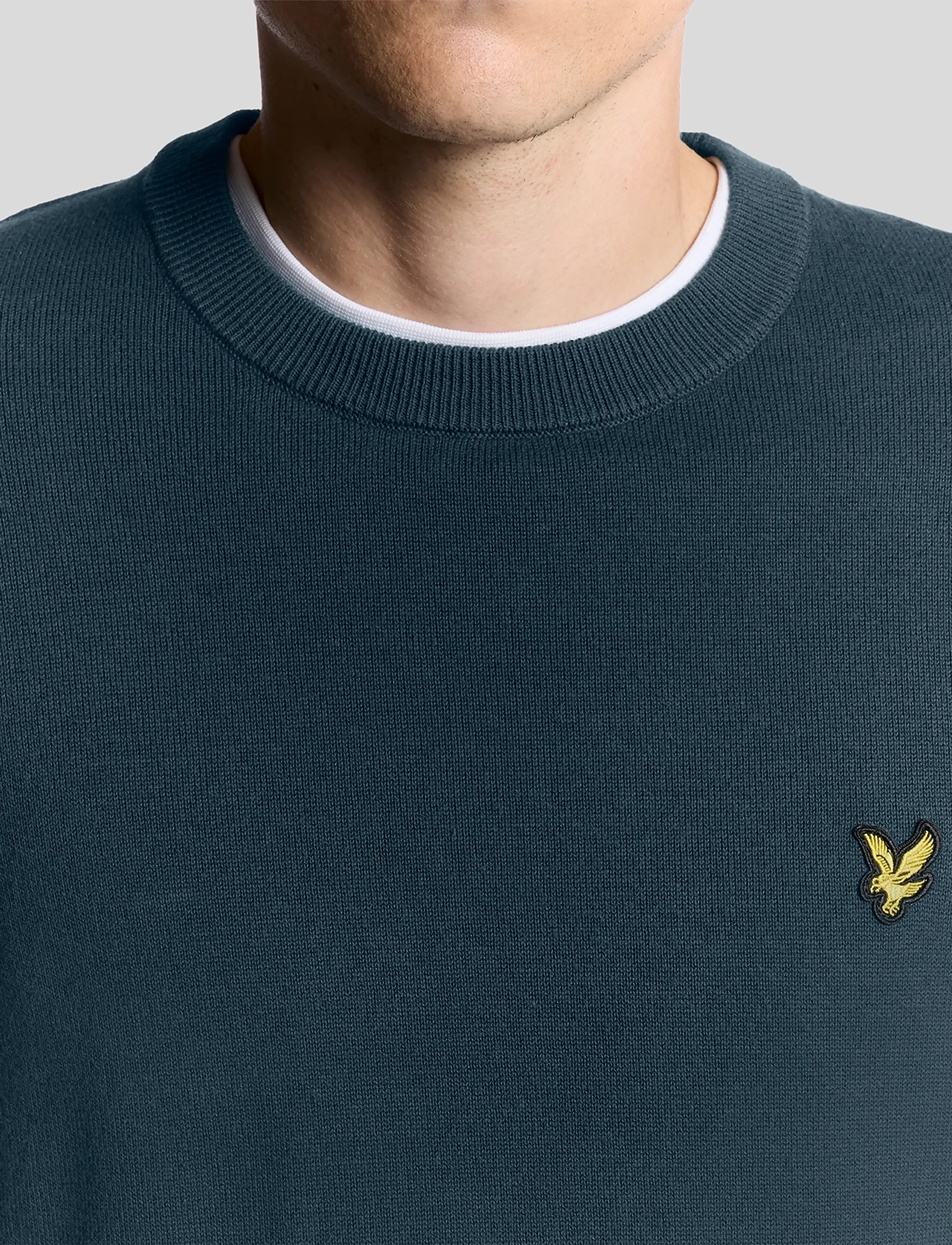 Lyle & Scott - Cotton Crew Neck Jumper - rundhalsad - y066 rich teal - 4