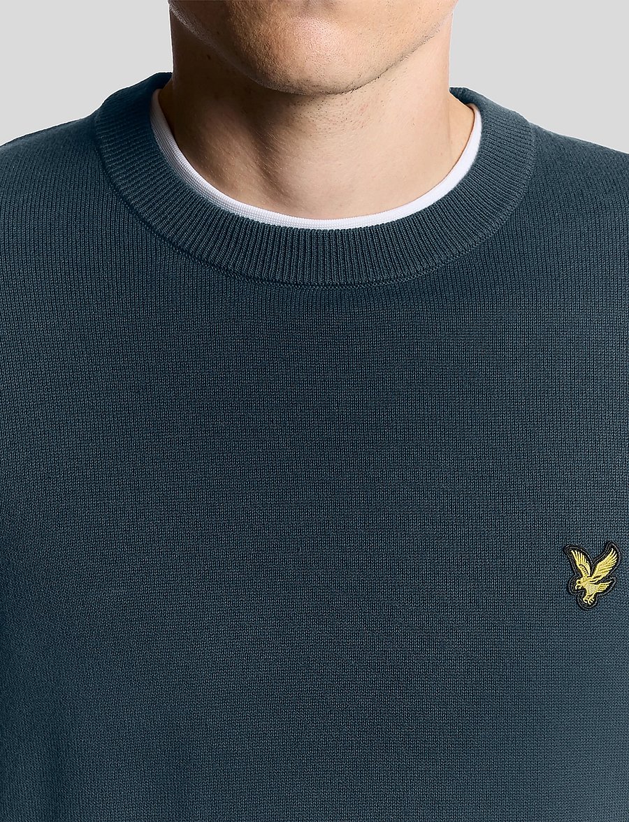 Lyle & Scott - Cotton Crew Neck Jumper - rundhalsad - y066 rich teal - 4